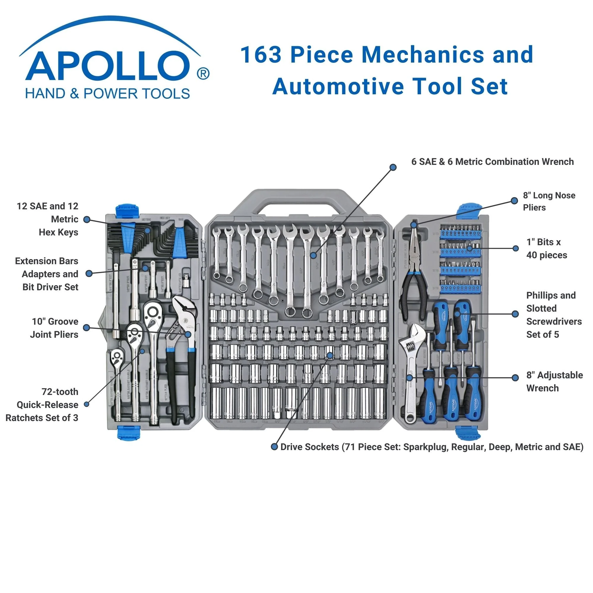 163 Piece Mechanics Tool Kit -- DT0002 - Image 7