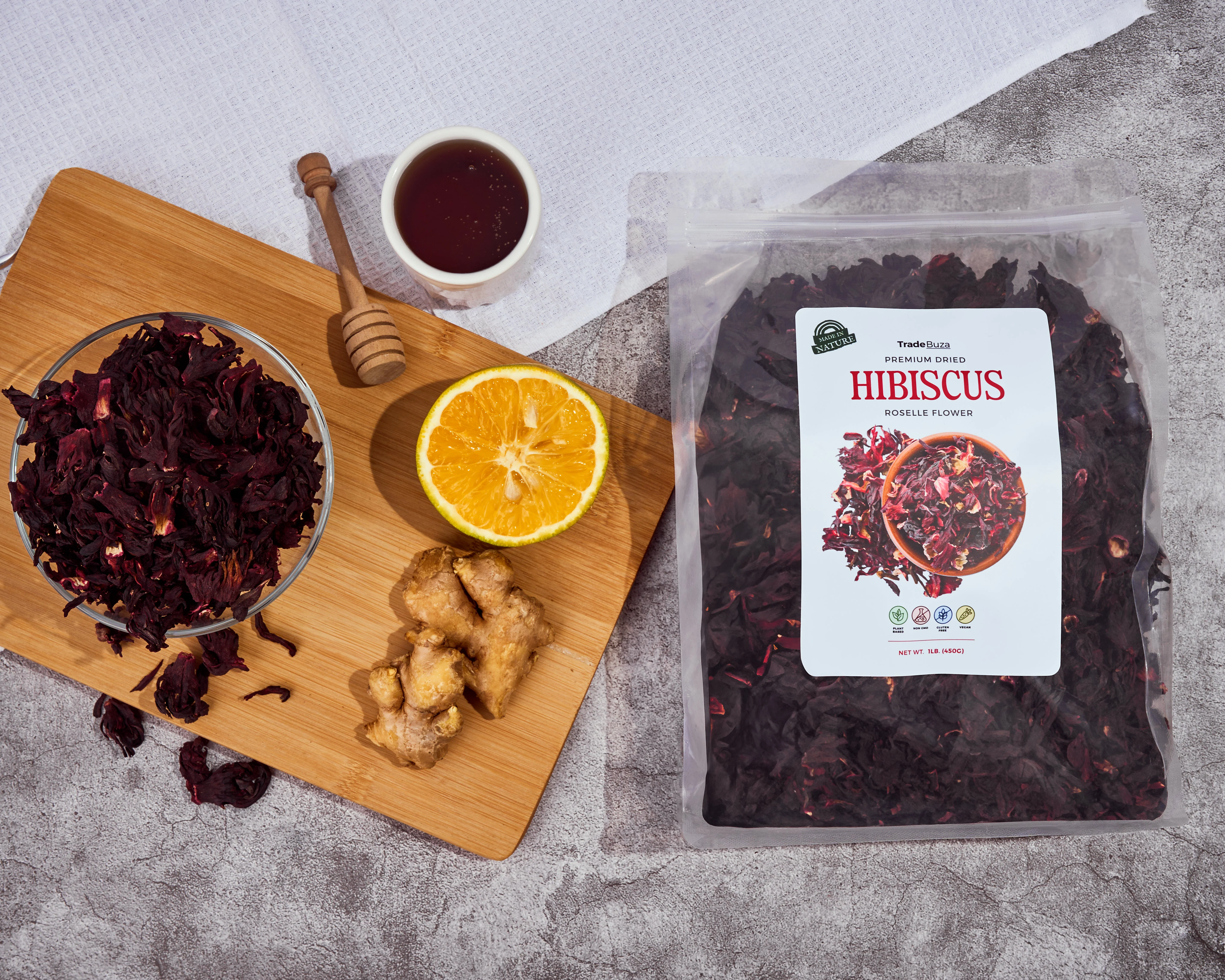 1lb Dried Hibiscus Flowers (16oz) โ All Natural Roselle | Triple Cleaned, Sun-Dried Whole Petals | Flor de Jamaica | Great for Tea, Agua Fresca & Cocktails - Image 4