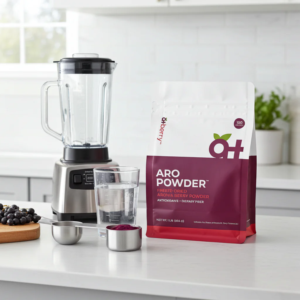 2 Pack AroPowder - Freeze Dried Aronia Berry (Chokeberry) Powder, The Ultimate Superfruit Powder