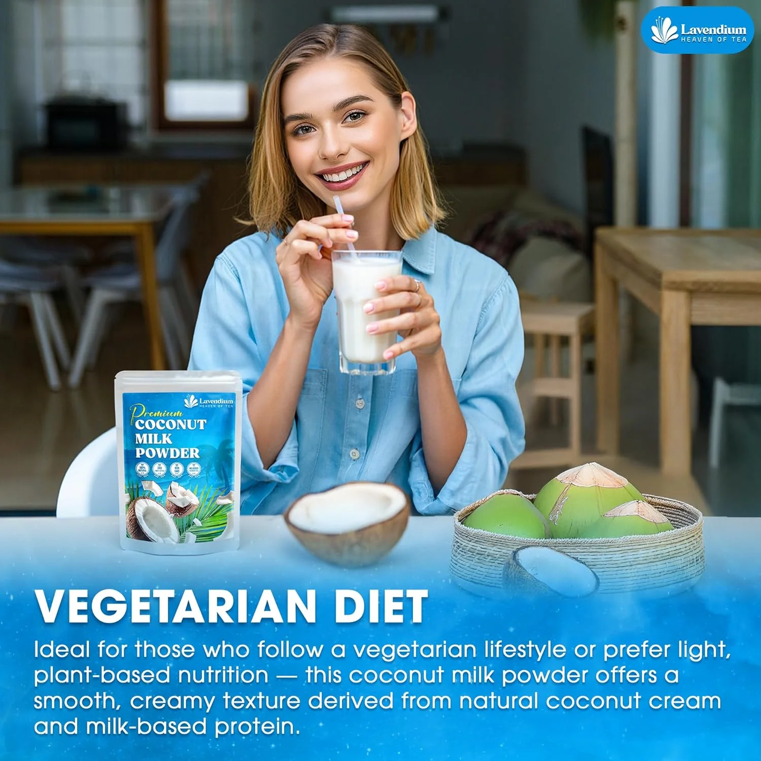 20oz Coconut Milk Powder, 100% Natural, Unsweetened, Perfect for Cake, Coffee, Tea, Creamer Alternative, No Additives, No Gluten, Vegetarian. - Image 7