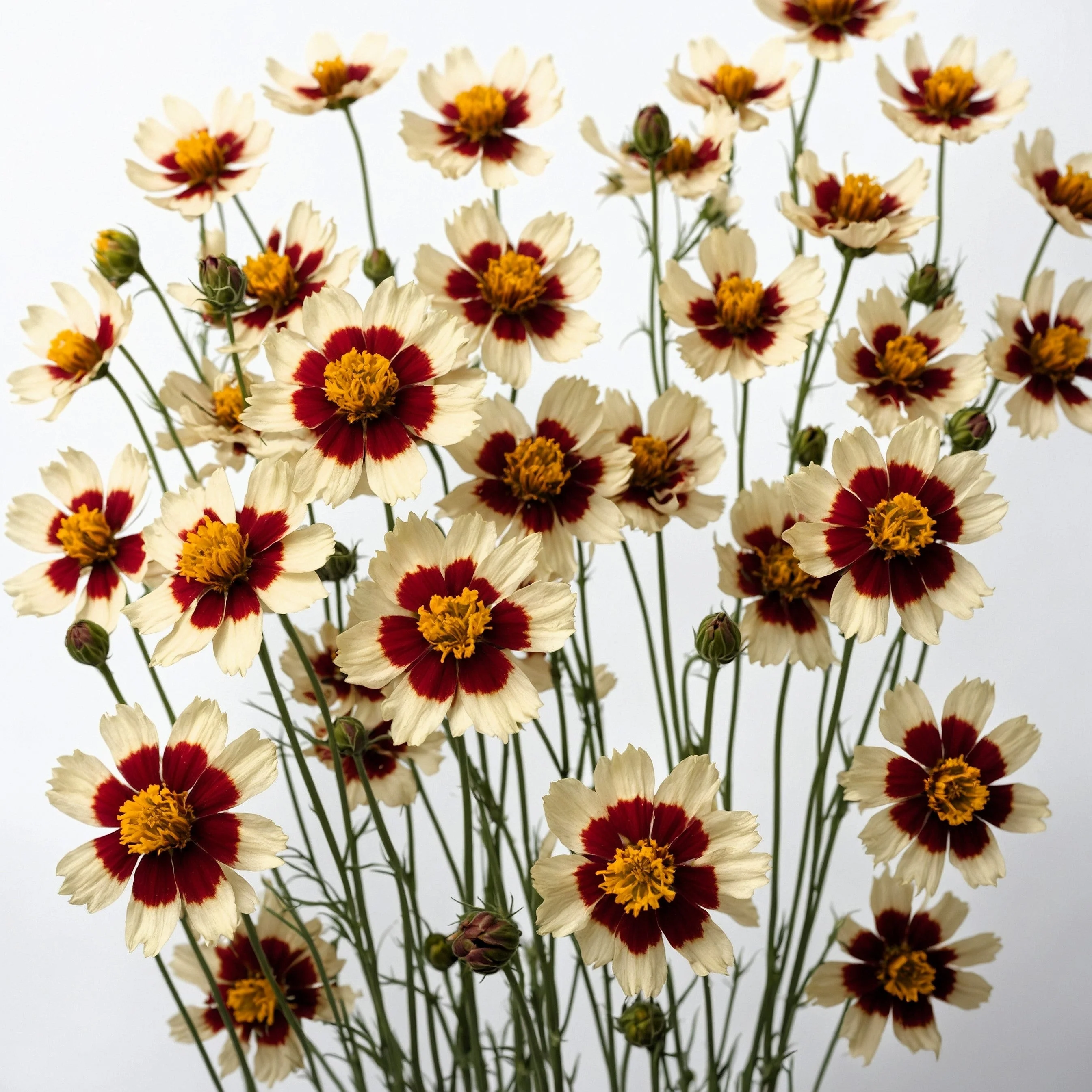 30 INCREDIBLE SWIRL COREOPSIS White & Burgundy Red Tickseed Flower Seeds - Image 4