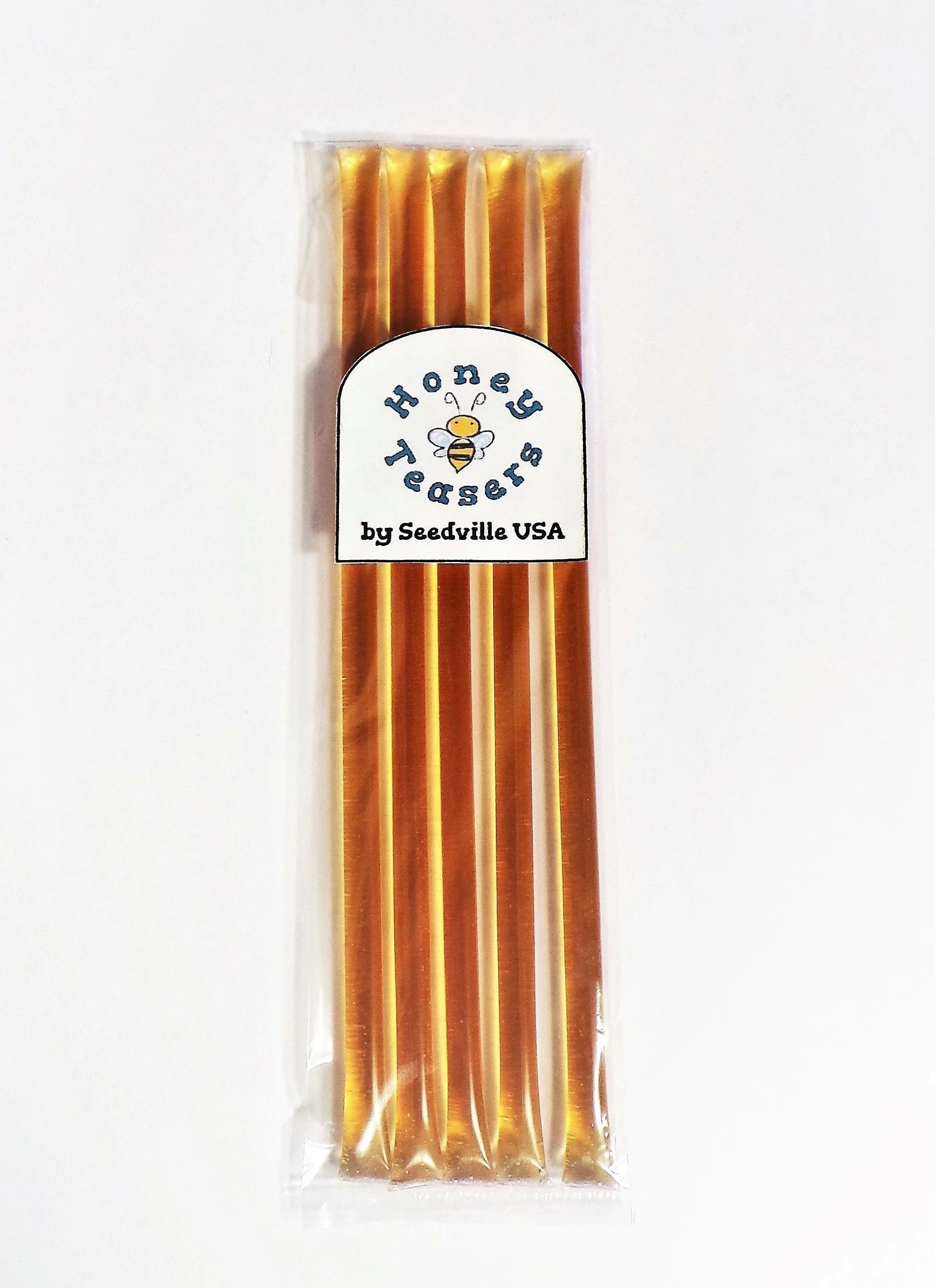 5 Pack ORANGE Blossom HONEY TEASERS Natural Honey Snack Sticks Honeystix Straws - Image 4