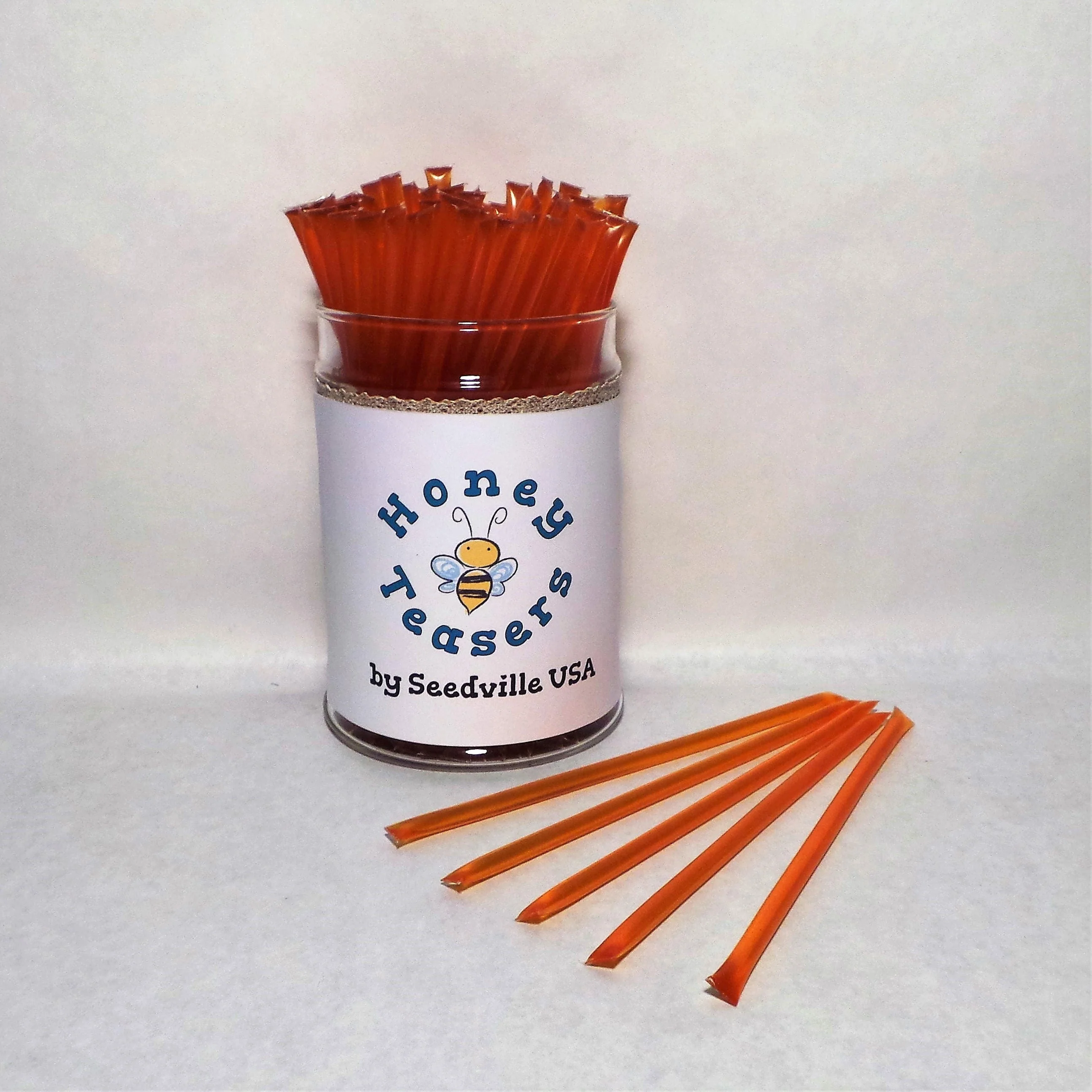 5 Pack PEACH HONEY TEASERS Natural Honey Snack Sticks Honeystix Straws - Image 4