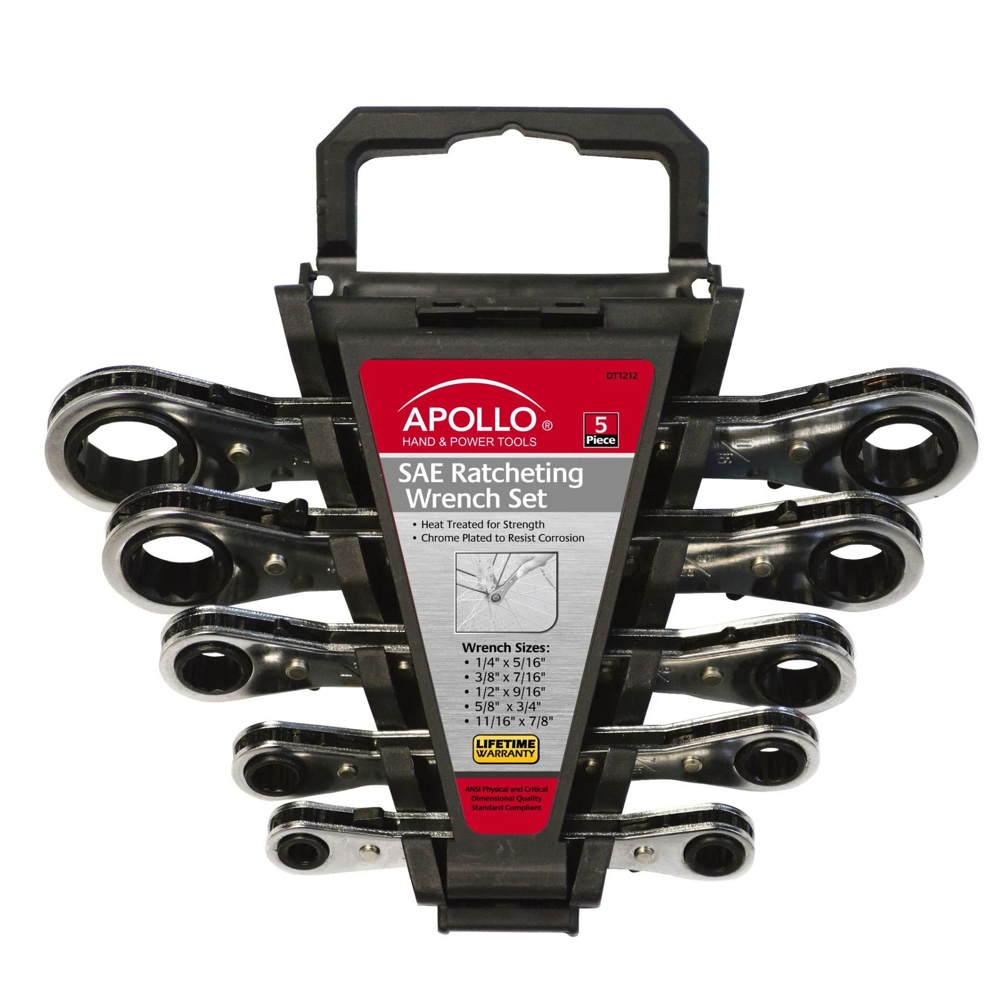 5 Piece SAE Ratcheting Wrench Set - DT1212