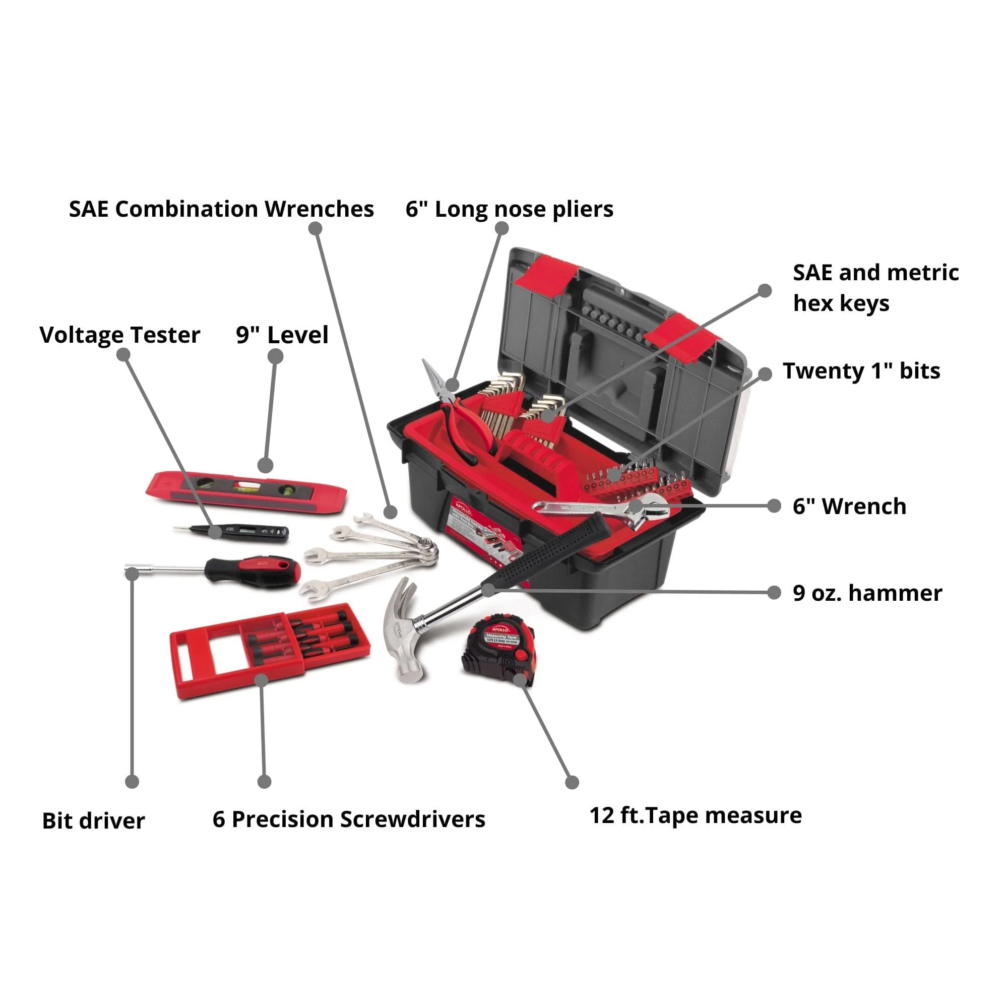 53 Piece Household Tool Kit with Tool Box - DT9773 - Image 7
