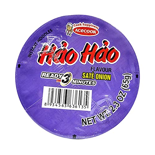 ACECOOK Hao Hao Instant Noodles Cups - Sate Onion Flavor / Mi Ly Sate Hanh 12 Cups X 2.29 OZ (Sate Onion) - Image 2