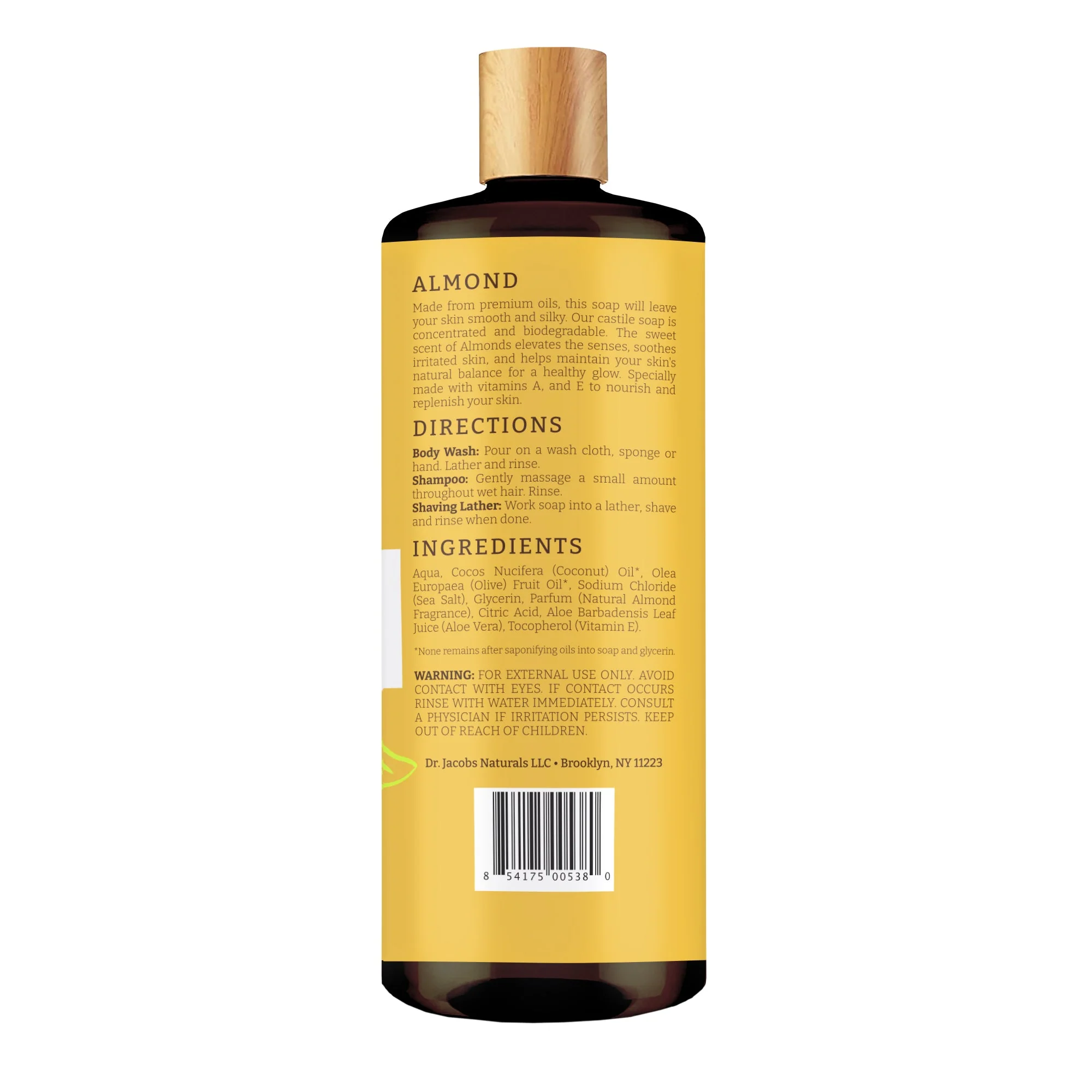Almond Castile Body Wash (All American) 32 oz - Image 3