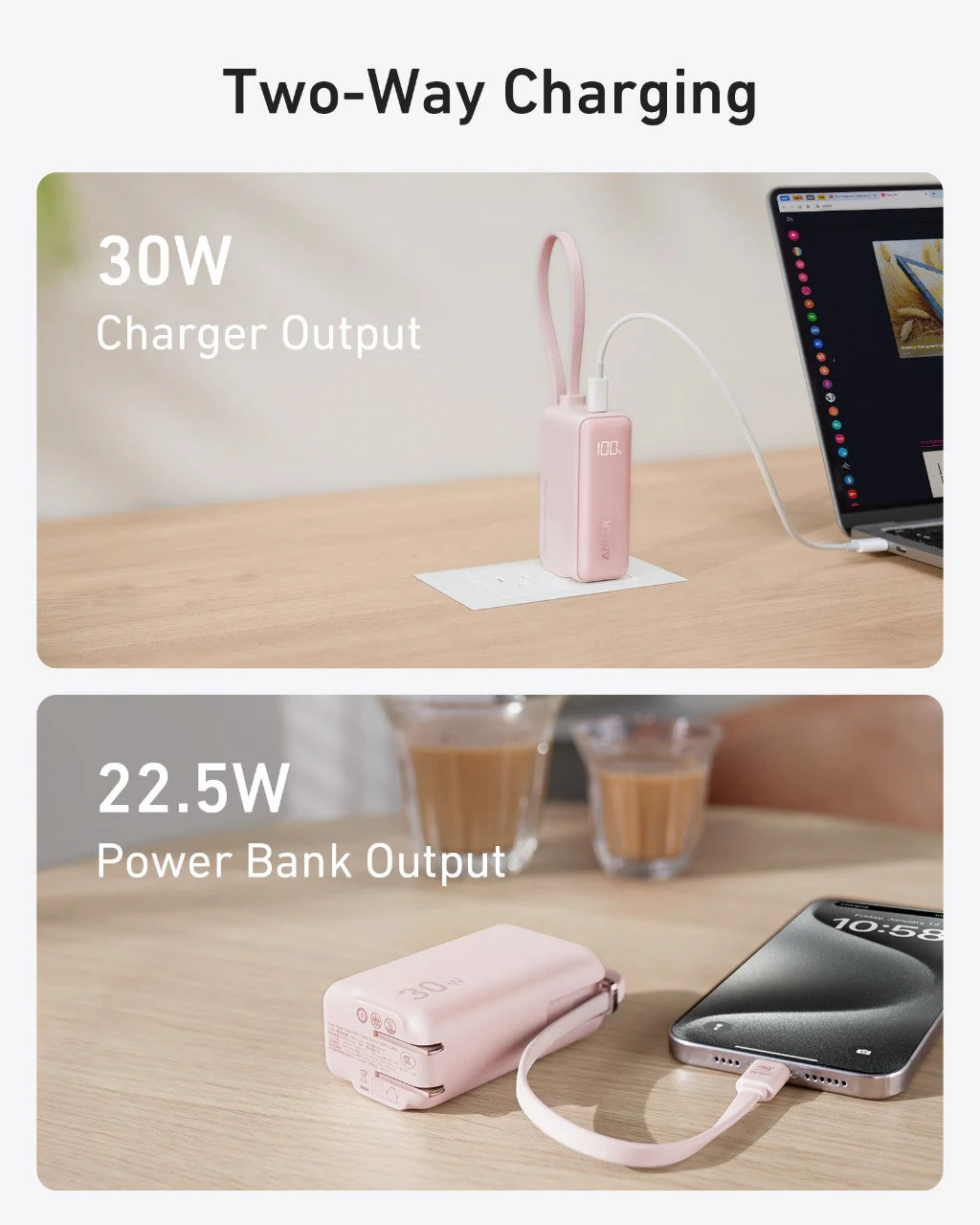 Anker Power Bank (30W, 5k, Fusion, Built-In USB-C Cable) - Image 18