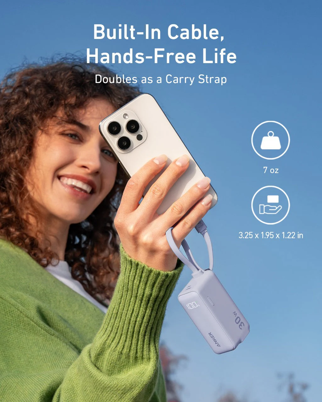 Anker Power Bank (30W, 5k, Fusion, Built-In USB-C Cable) - Image 20