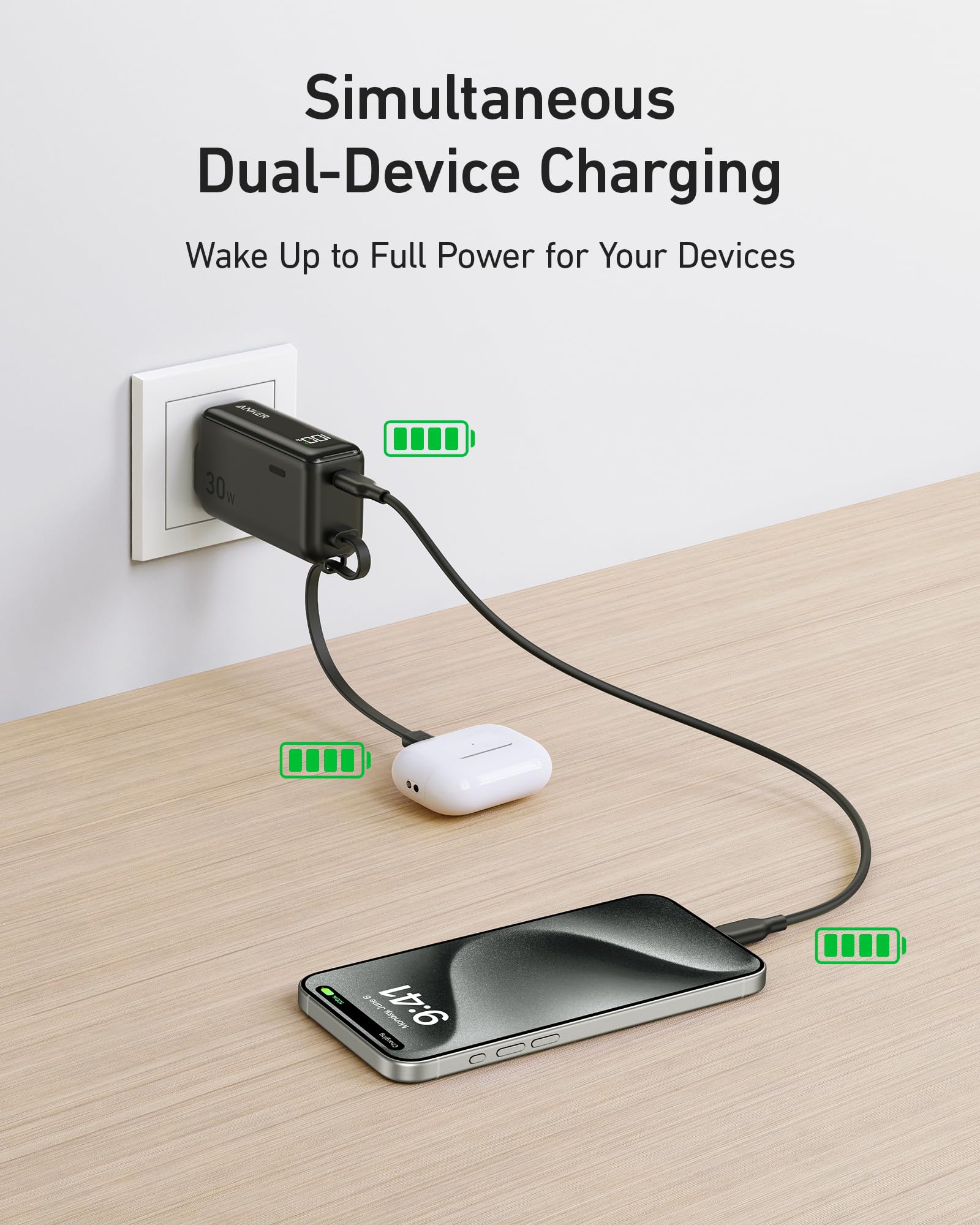 Anker Power Bank (30W, 5k, Fusion, Built-In USB-C Cable) - Image 33
