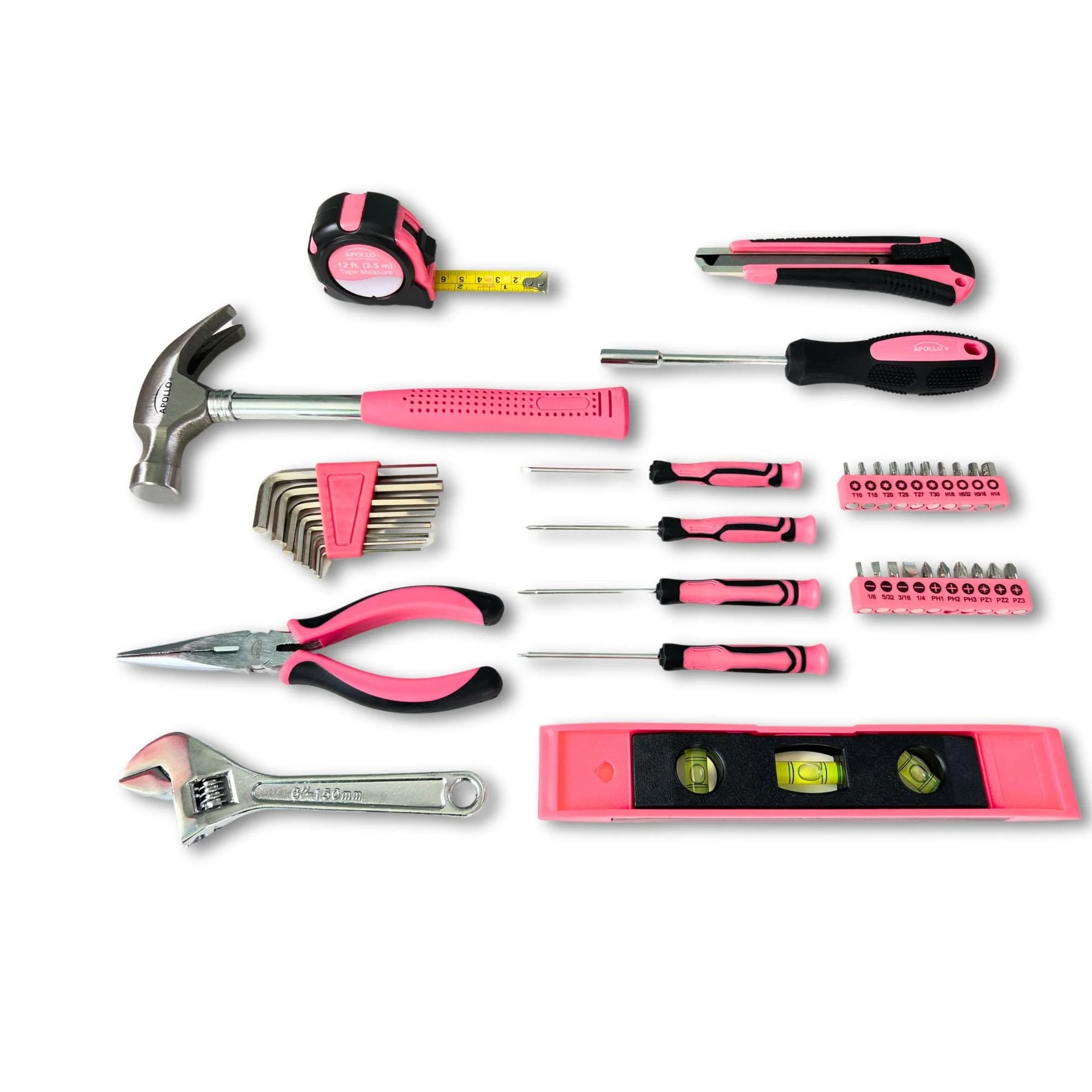 Apollo Tools New and Improved 39 Piece General Pink Tool Set in Storage Case for DIY Everyday Home Maintenance and Repairs- DT9711P - Image 7