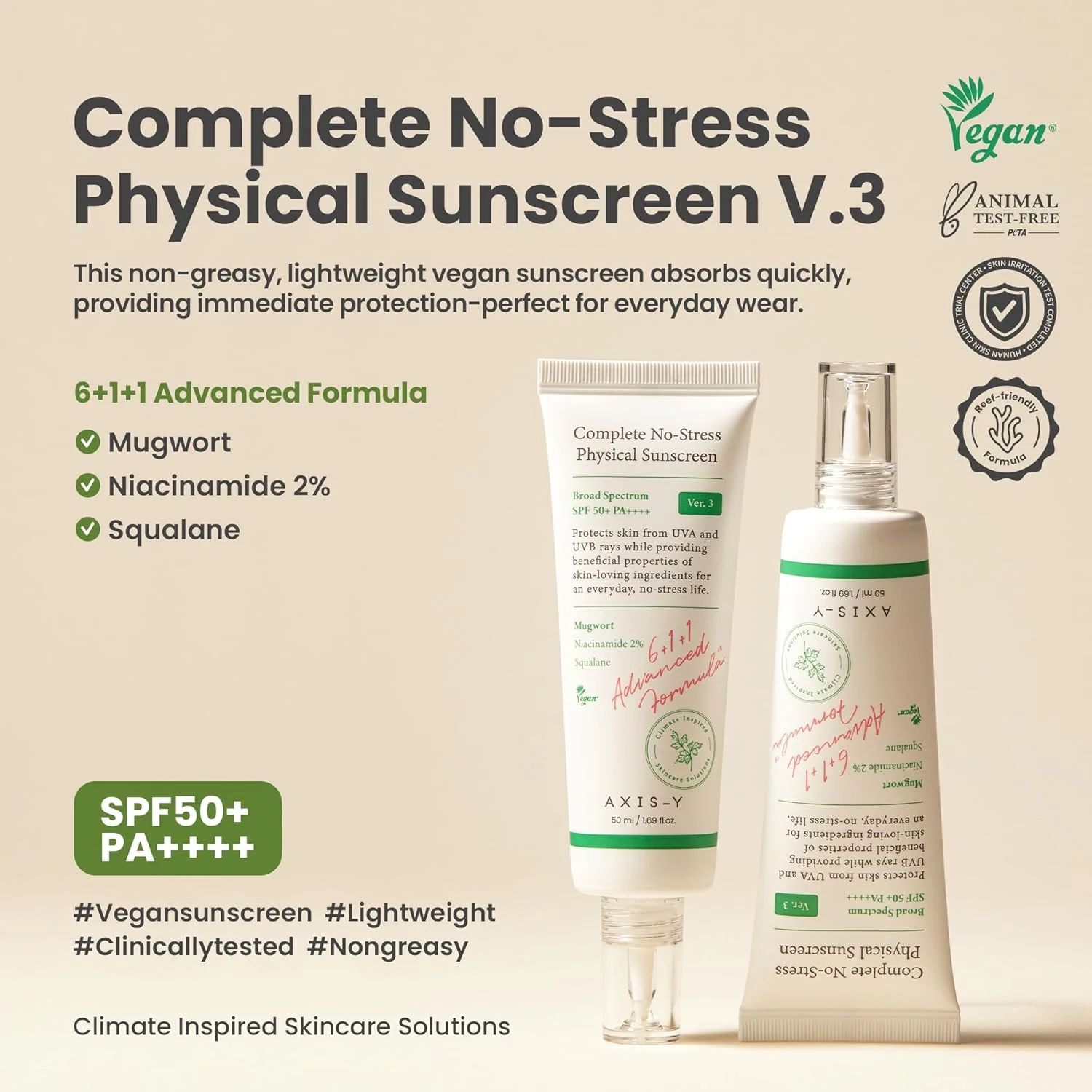 AXIS-Y Complete No-Stress Physical Sunscreen SPF50+ PA++++ - Image 2