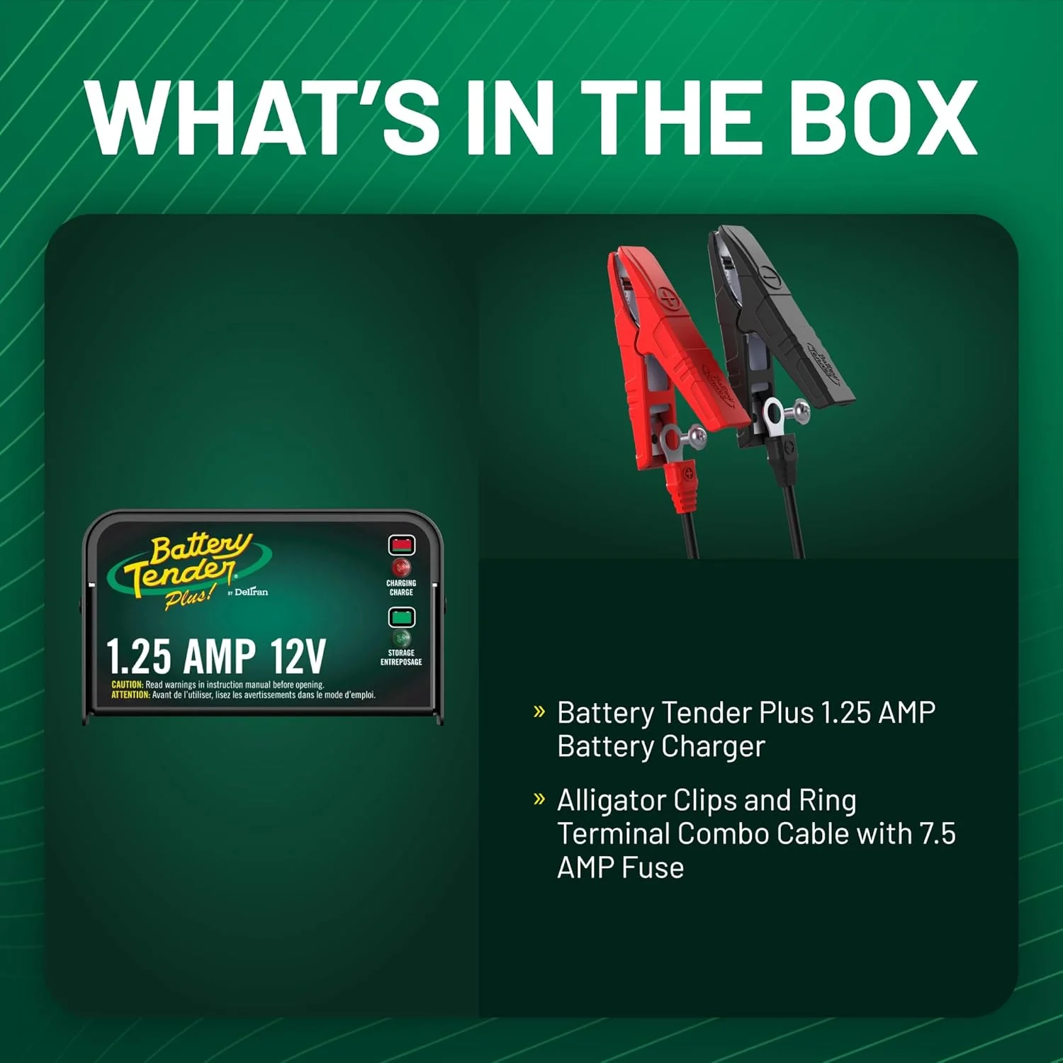 Battery Tender Plus 12V 1.25 AMP Car & Motorcycle Battery Charger and Maintainer, Float Charge for Automotive, and ATVs - Smarter Than a Trickle Charger - Image 11