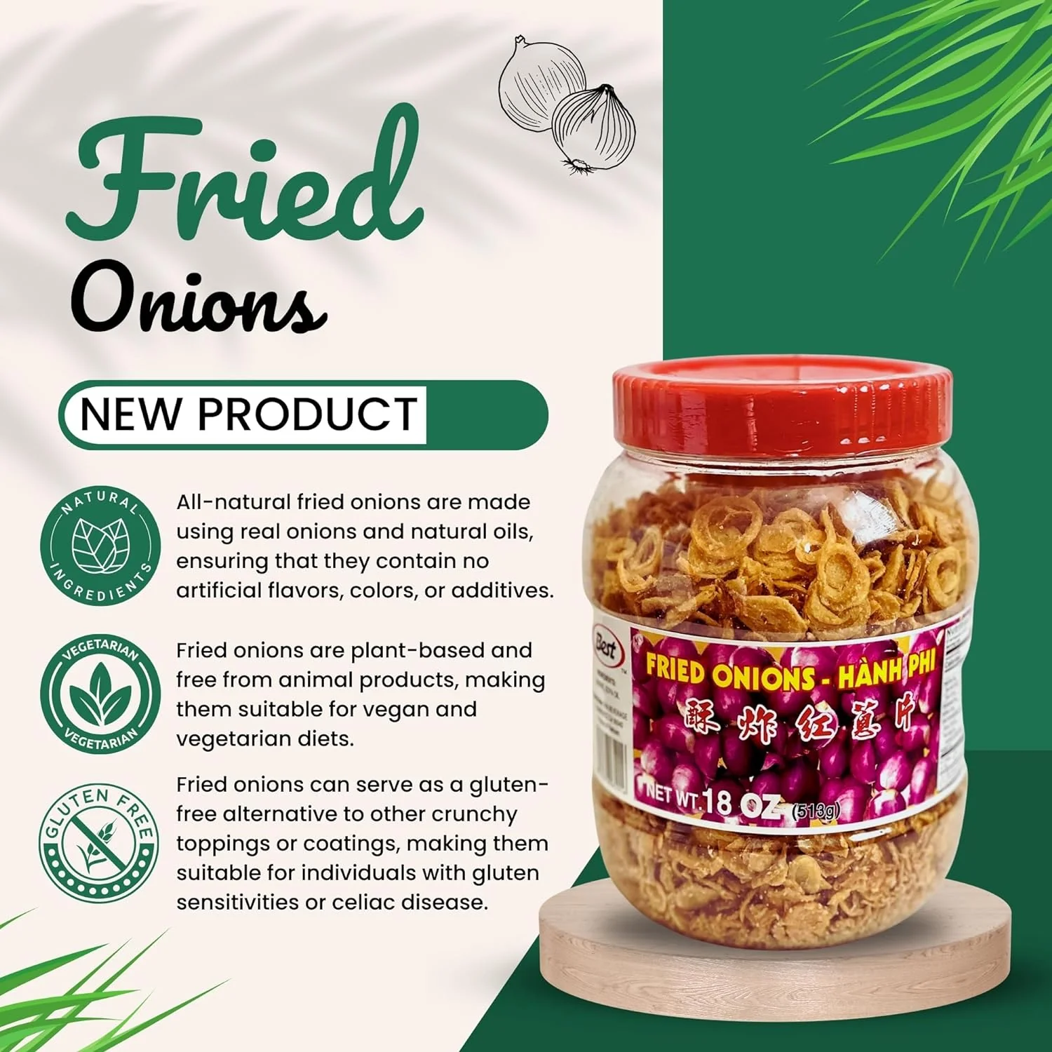 Best Fried Onions 18oz - Crunchy Fried Onion Toppings for Soups, Rice, and Stir Fry - Image 7