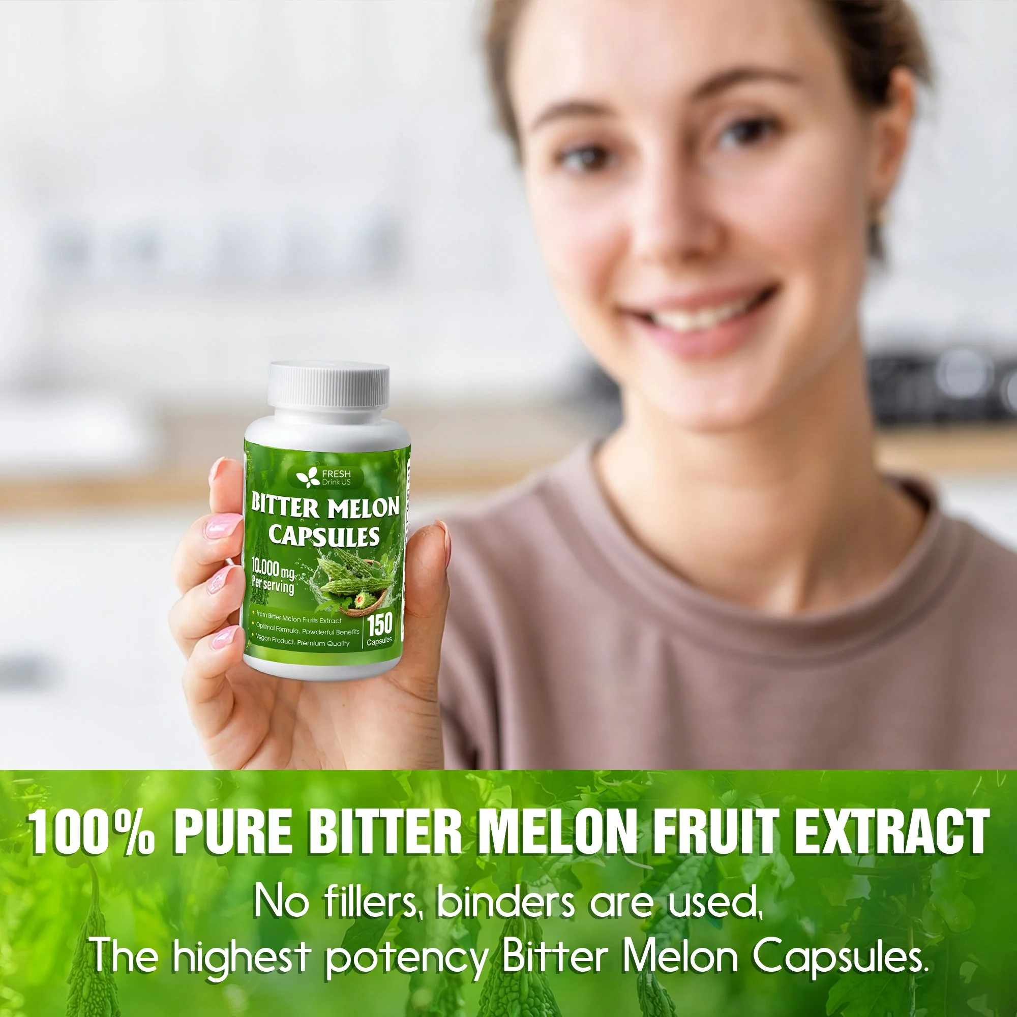 Bitter Melon Capsules, 1000mg, 150 Capsules - Gluten Free, Non-GMO - Image 5