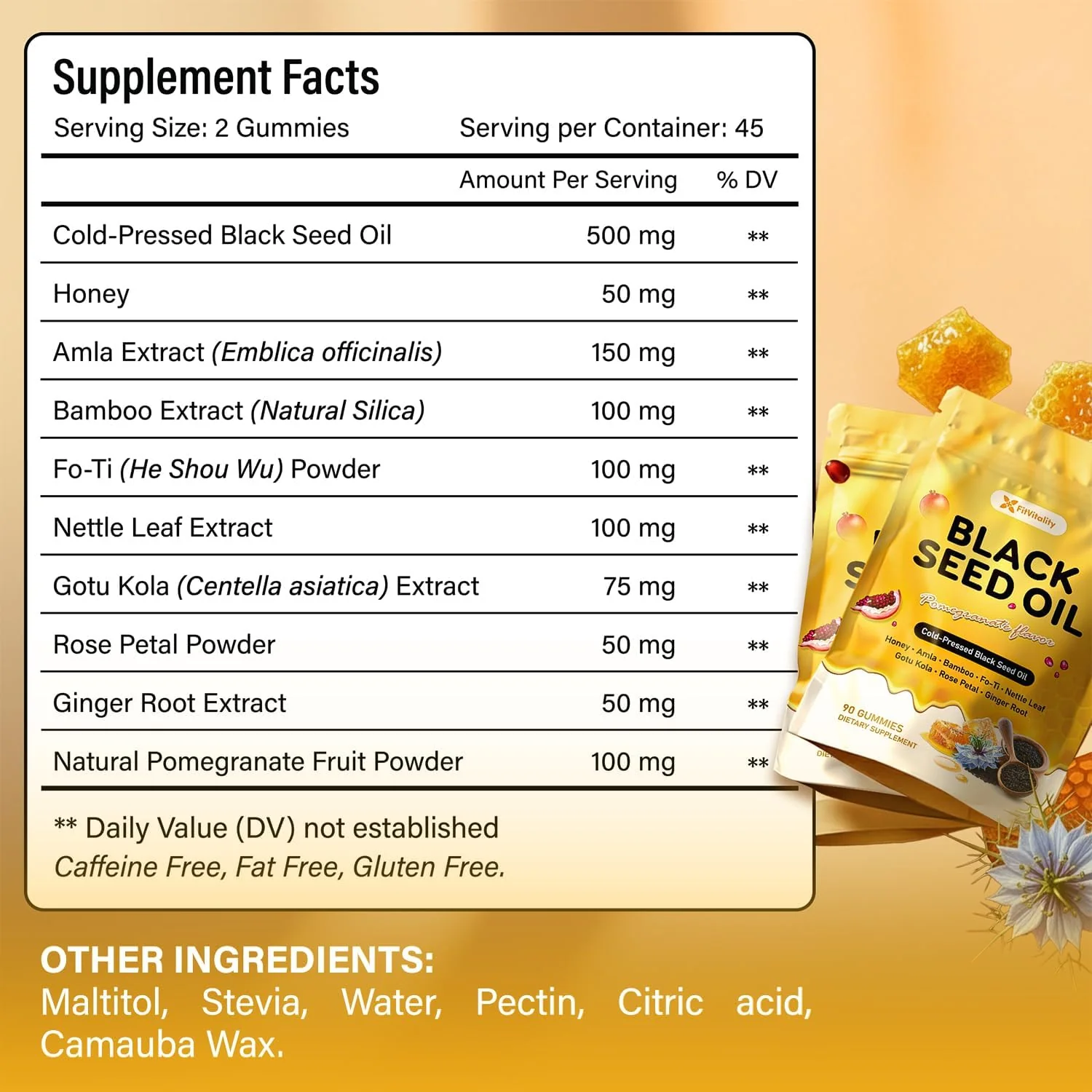 Black Seed Oil Gummies | Hair, Skin & Nail Nourishment | Pomegranate Flavor - Image 6