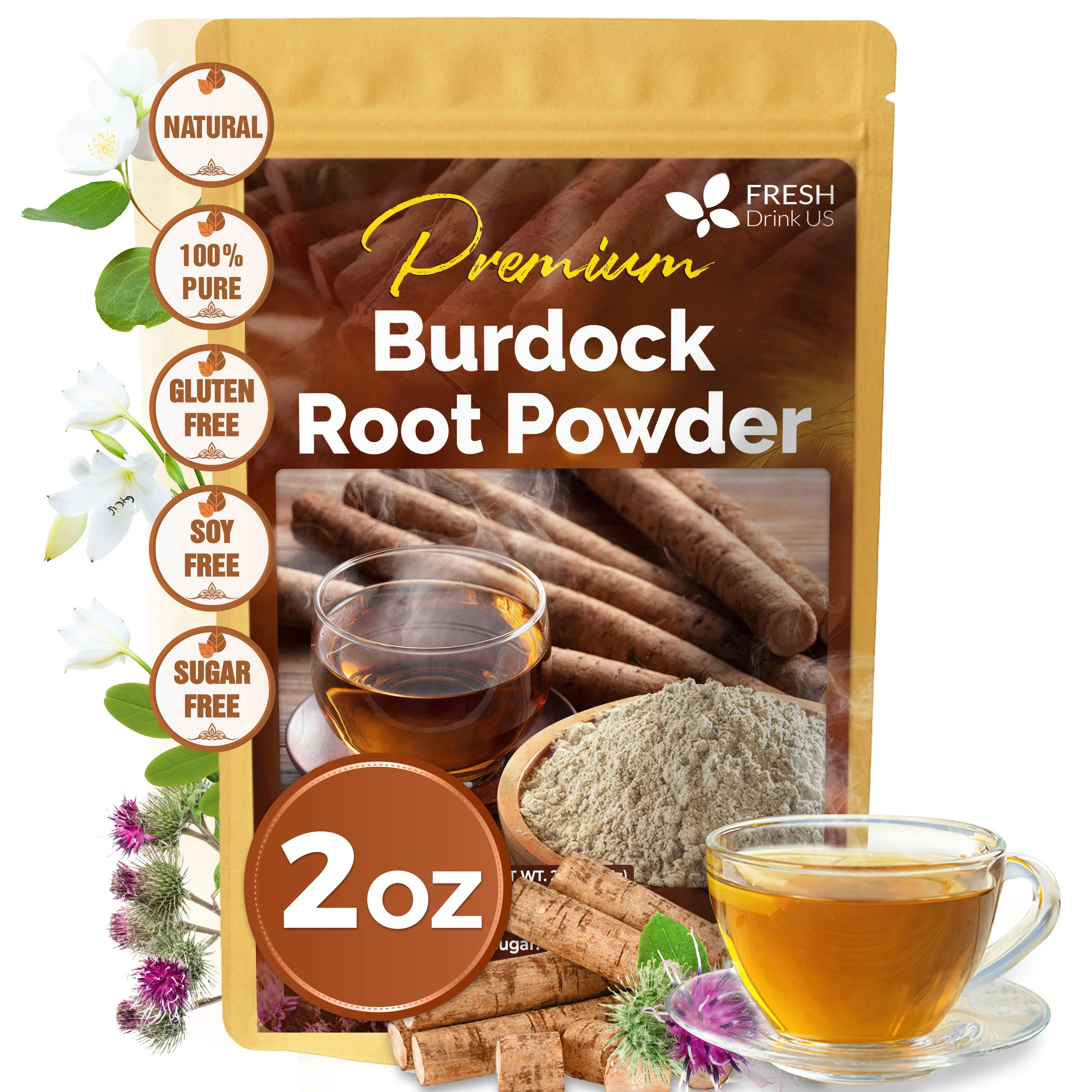 Burdock Root Powder, Burdock Root Extract, 100% Natural & Pure from Burdock Root, Burdock Root Herbal Tea, No Additives, No Caffeine, Vegan - Image 10