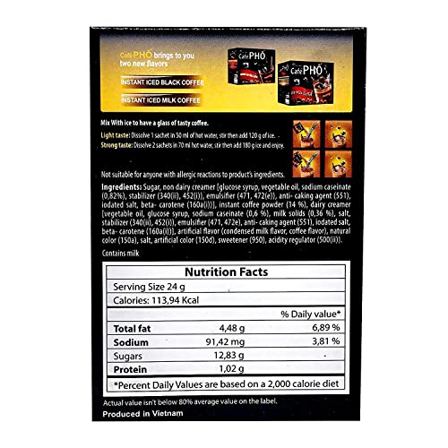 Cafe Pho Vietnamese 3in1 Instant Coffee Mix, Box of 9 Sachets - Image 4