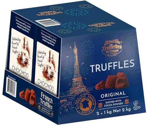 Chocmod Truffettes de France Natural Truffles, Plain, 1000-Gram Boxes (Pack of 2) - Image 8