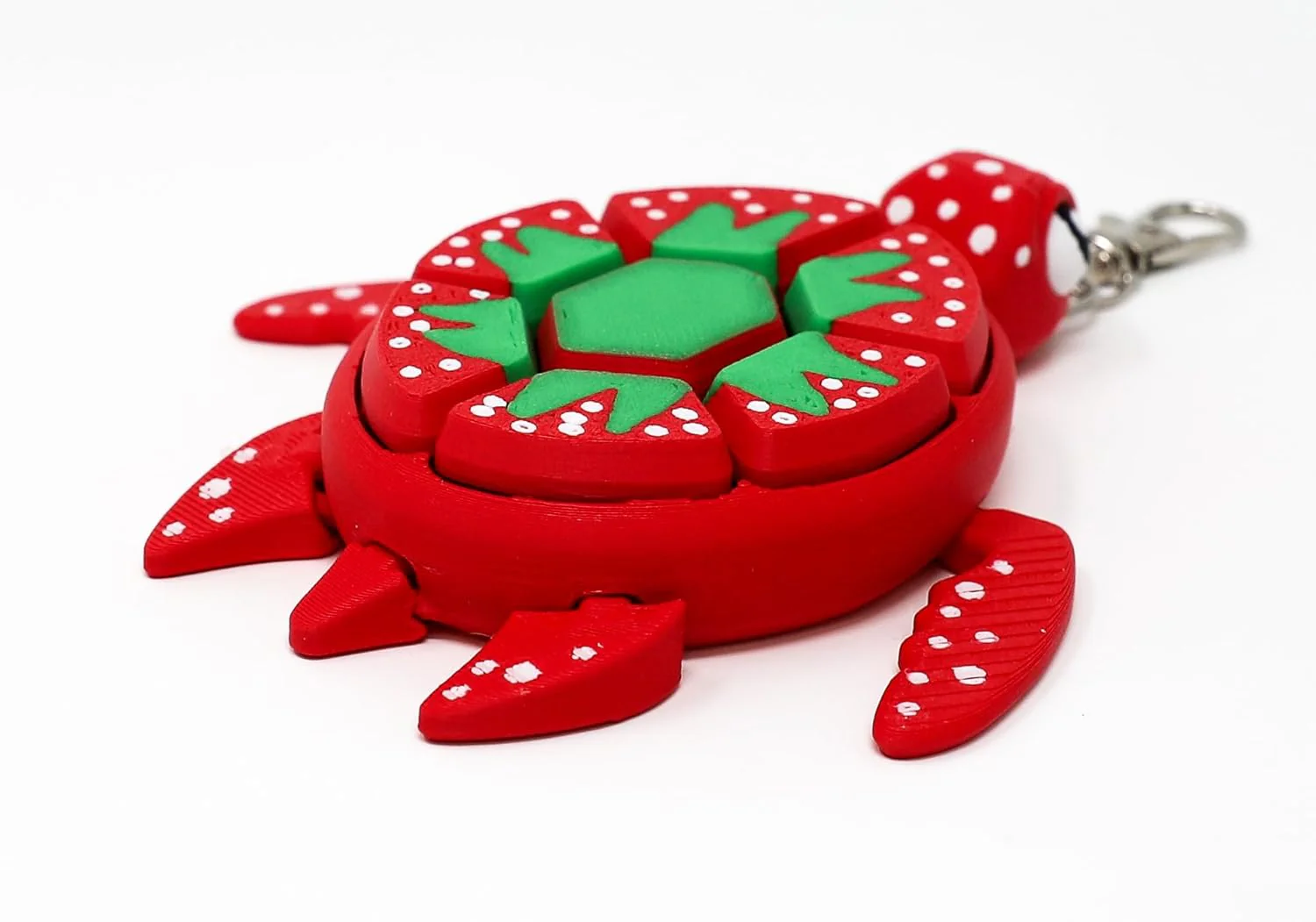 Fruit Turtle Fidget Clicker Keychain 3D Printed - Sensory Stress Relief Toy for Autism, ADHD, Anxiety, and Fidgeting (Strawberry Turtle) - Image 3
