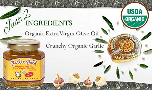 Garlic Gold Organic Toasted Garlic Granules in Extra Virgin Olive Oil, Crunchy Garlic in Olive Oil, Glass Jar 6.4 oz - Image 8
