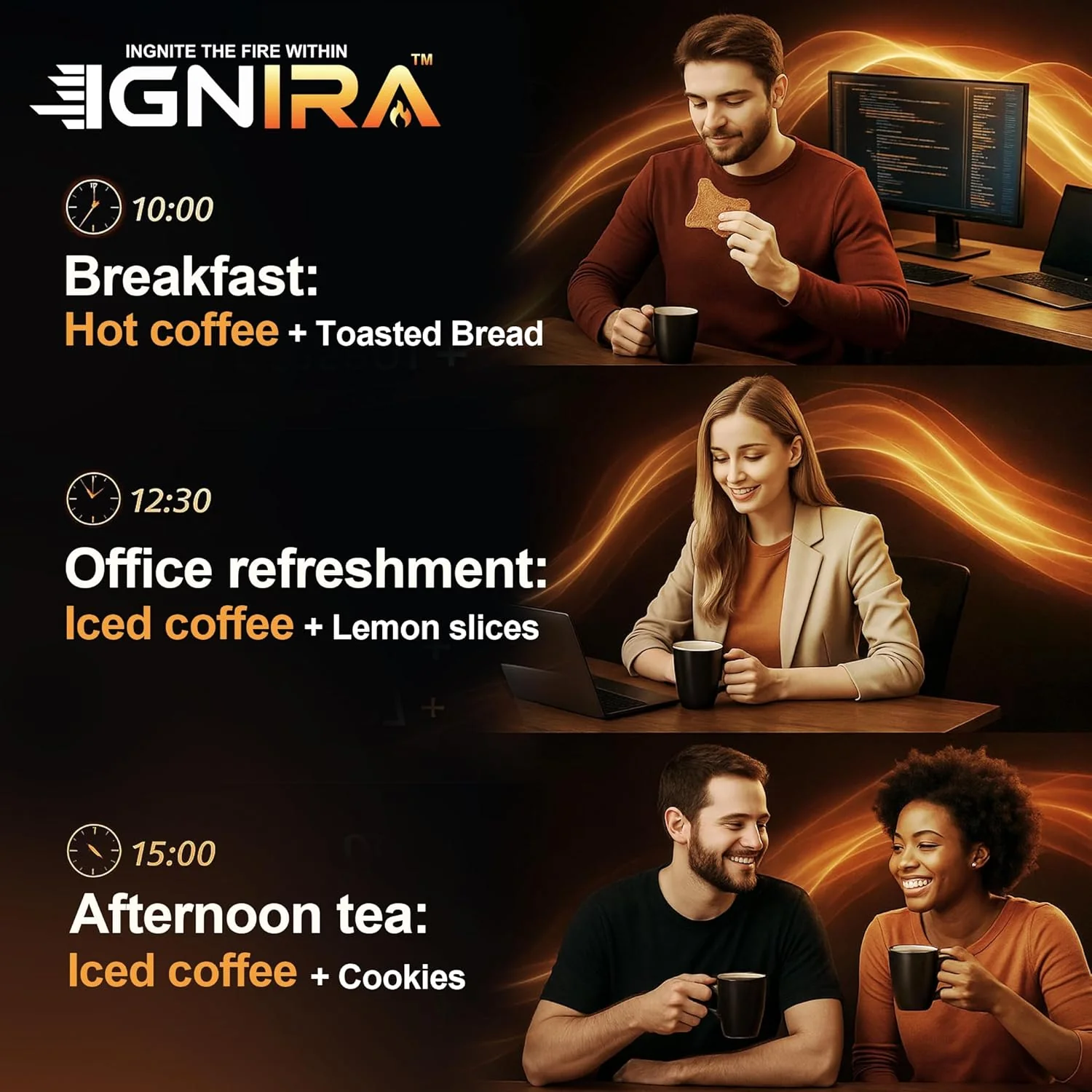 IGNIRA Himalayan Salted Coffee – Premium Robusta Instant Coffee Packets, Hot or Iced Milk Coffees, Smooth Salted Flavor, No Soybeans, No Cholesterol, Ready-to-Mix, Cafe Taste – HexFire Energy, 20 Single-Serve Sticks (12.69 oz) - Image 5