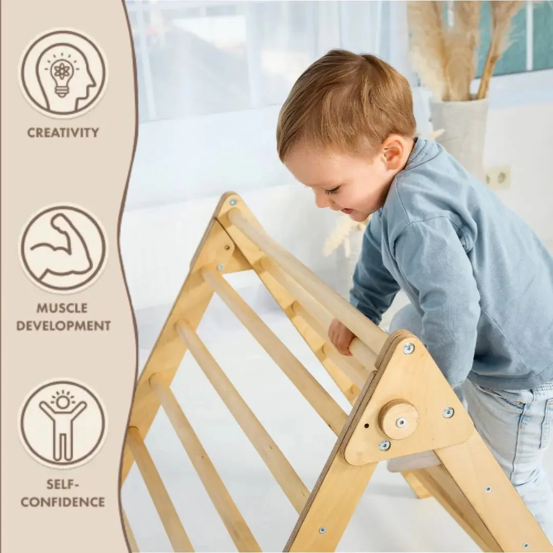 Indoor Montessori Triangle Climbing Ladder for Toddlers 1-7 y.o. - Image 2