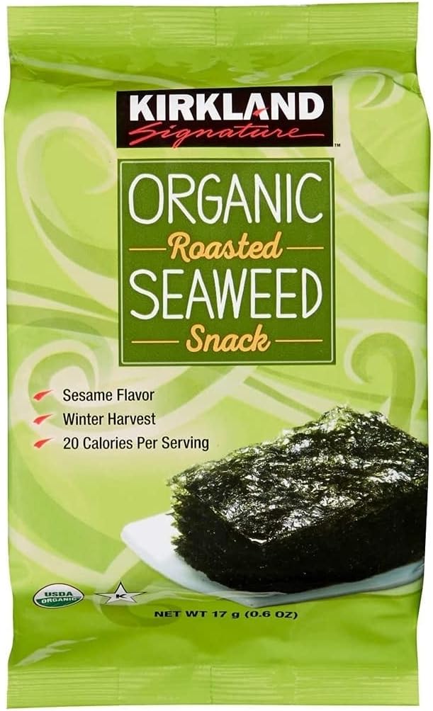 Kirkland Signature Organic Roasted Seaweed Snack Pack of 10 (0.6 Ounces each) - Image 3