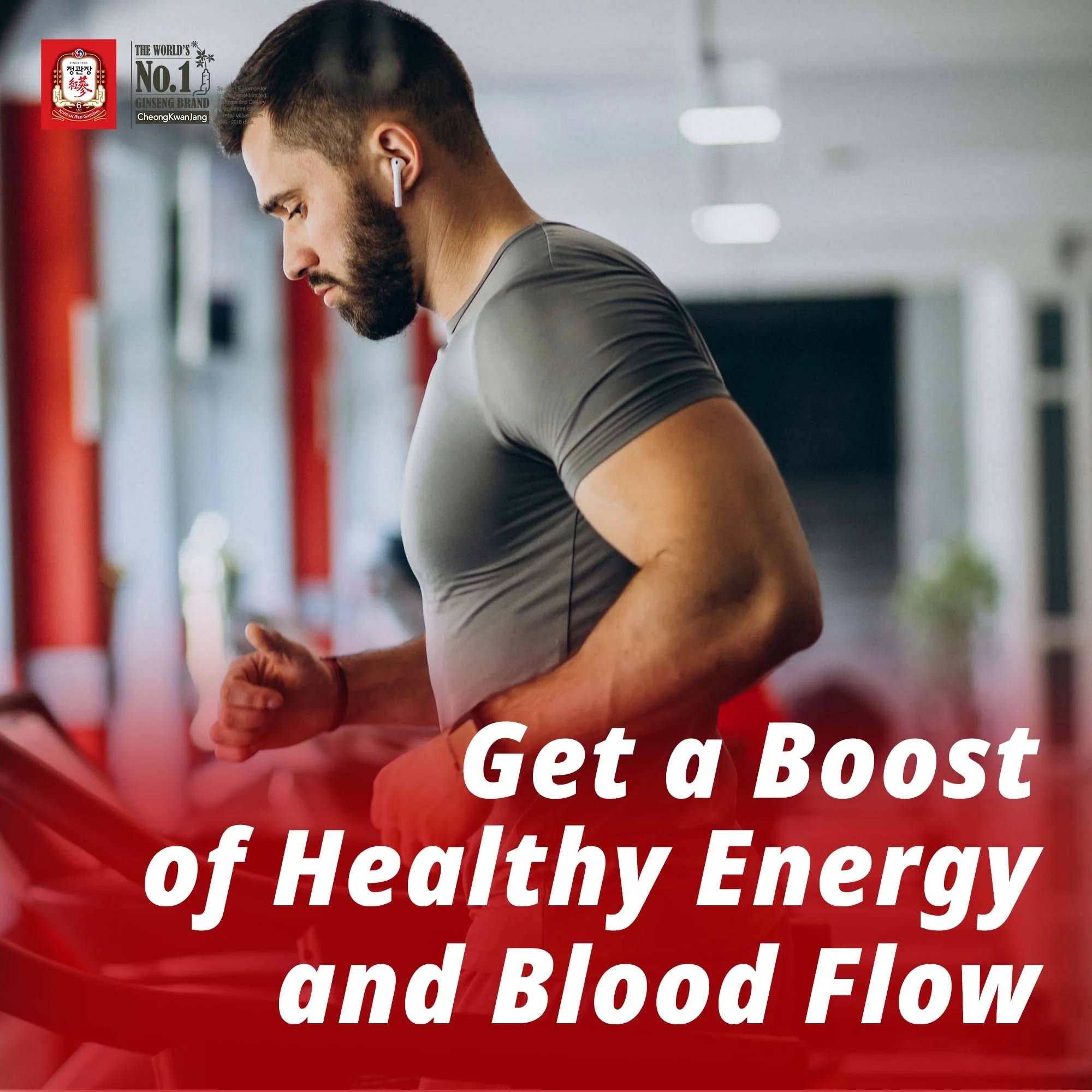 Korean Red Ginseng Energy Boost Drink with Reishi Mushroom, Ginger Extract, Goji Berry [CheongKwanJang - Hong Sam Won Plus] Caffeine Free Herbal Tea, Increase Productivity - 30 Pouches - Image 4