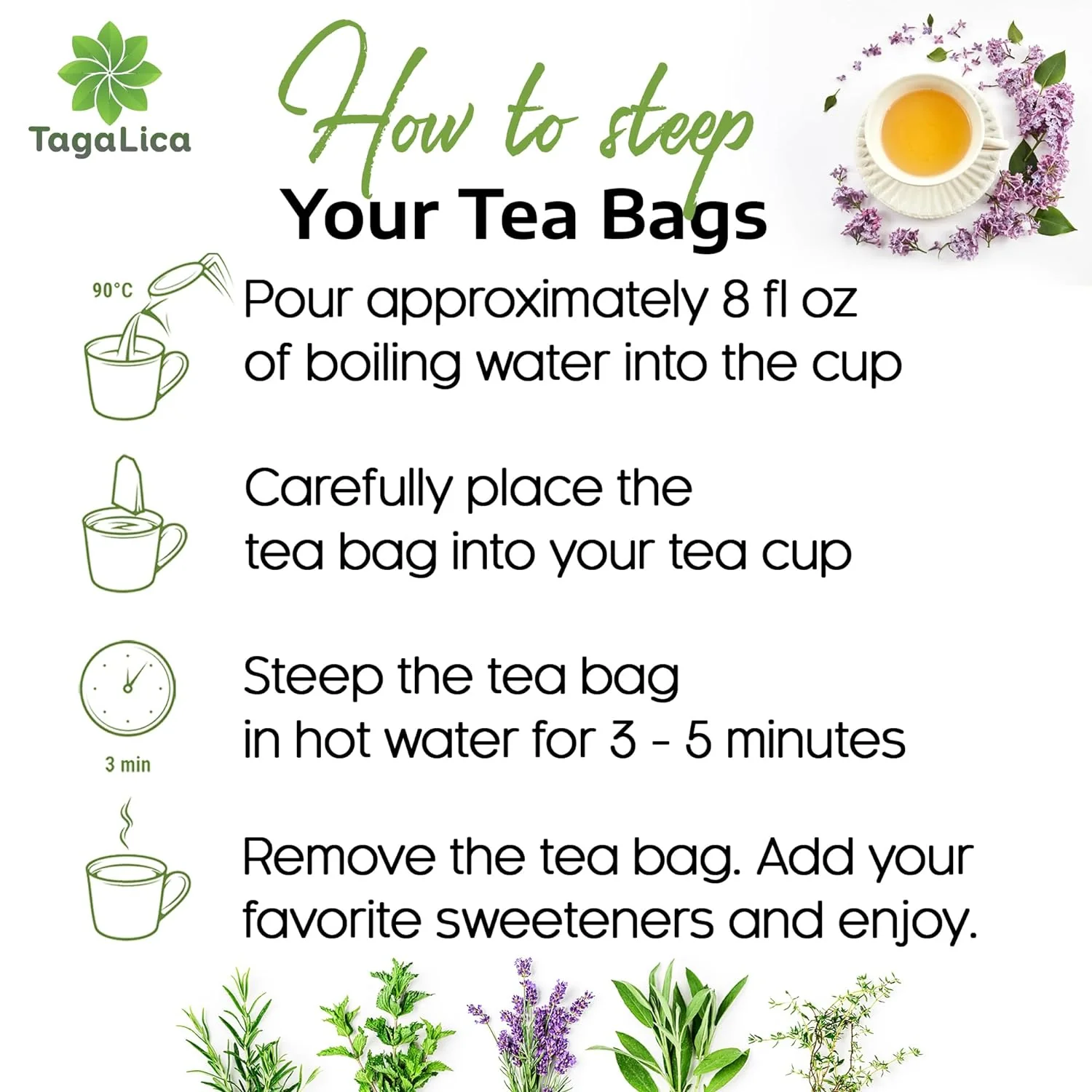 Lemongrass Tea Bags, 100% Natural & Pure Lemongrass leaves, Eco-Conscious Tea Bags, Lemongrass Herbal Tea. Lemongrass Leaf Tea. No Sugar, No Caffeine, No Gluten, Vegan. - Image 3