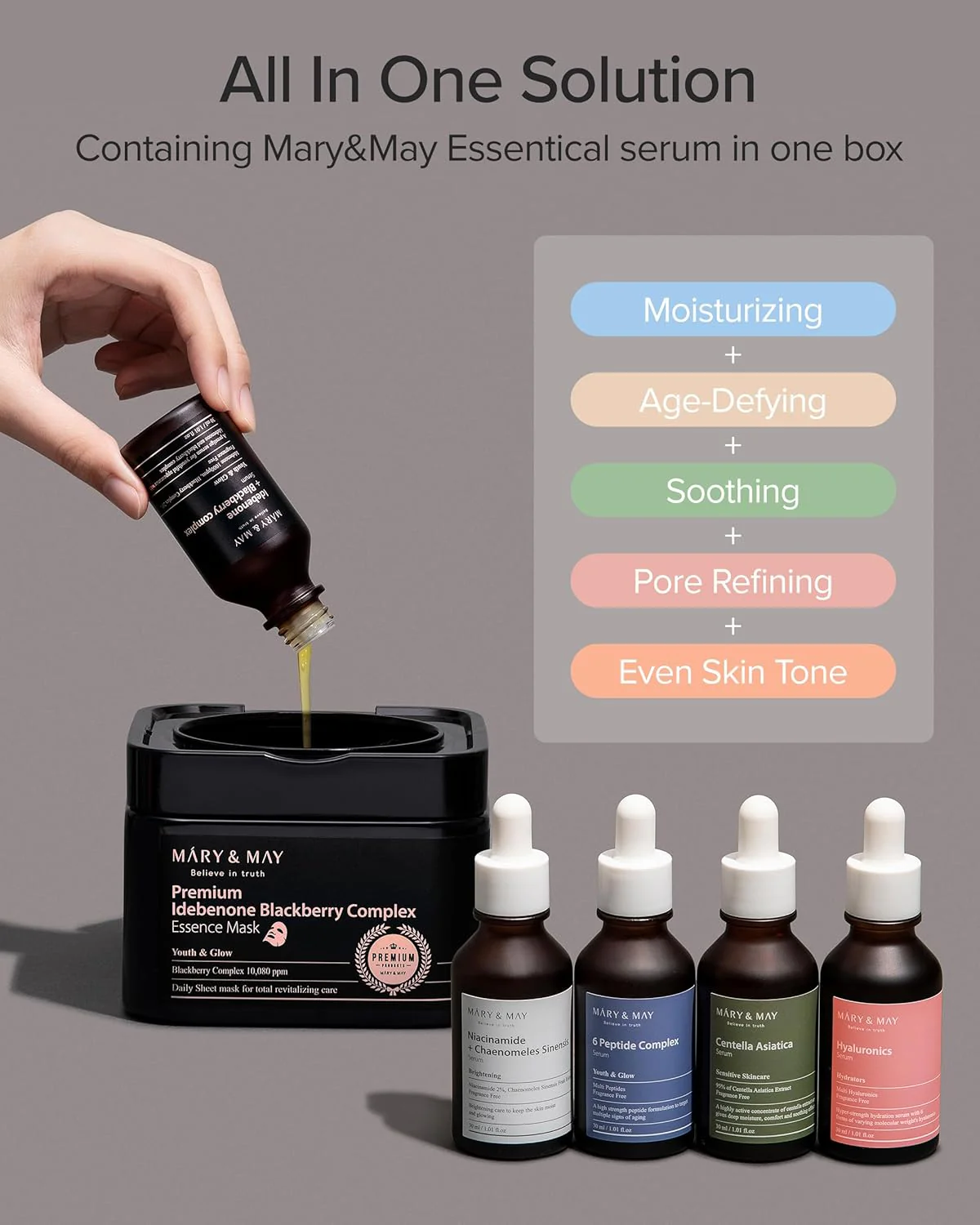 Mary & May Premium Idebenone Blackberry Complex Essence Mask - Image 3