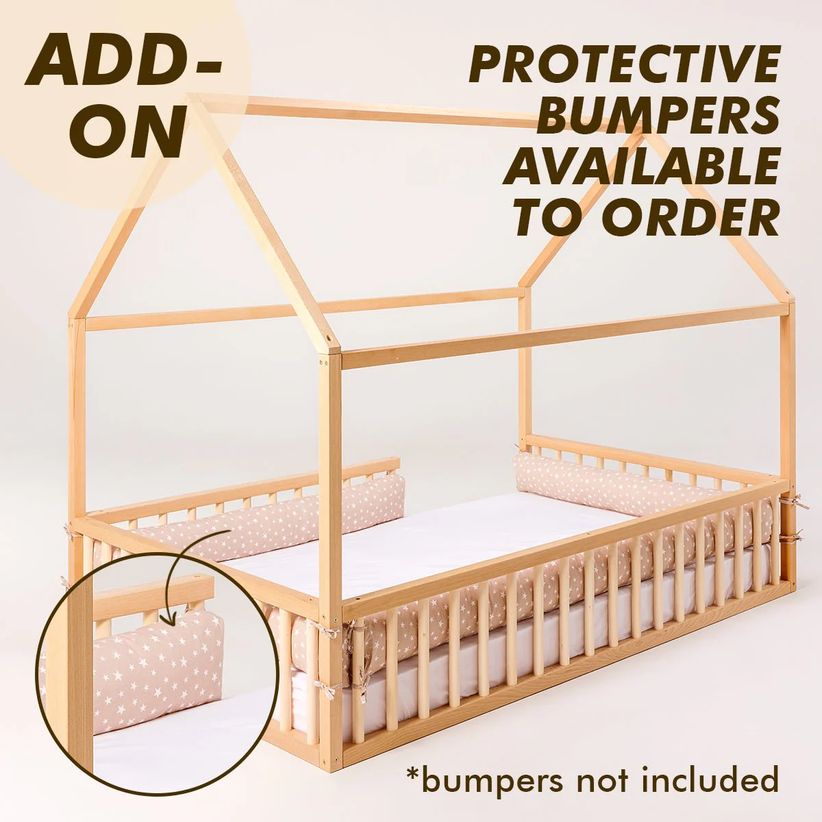 Montessori House Bed for Kids with Fence - Image 5