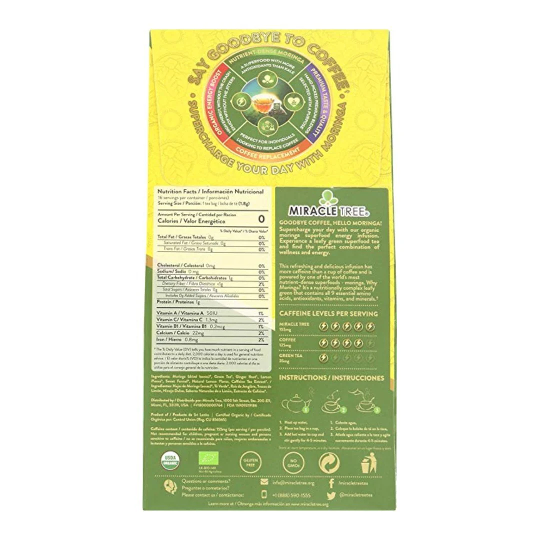 Moringa Energy Tea, Ginger Lemon - Image 3