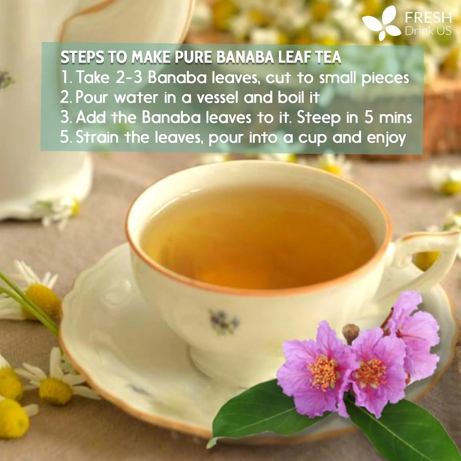 Natural Banaba Dried Leaves, Tea Bags, Powder, Whole Banaba Leaves, 100% Pure Dried Banaba Leaves, Banaba Leaf Tea, No Additives, No Caffeine, Vegan - Image 2