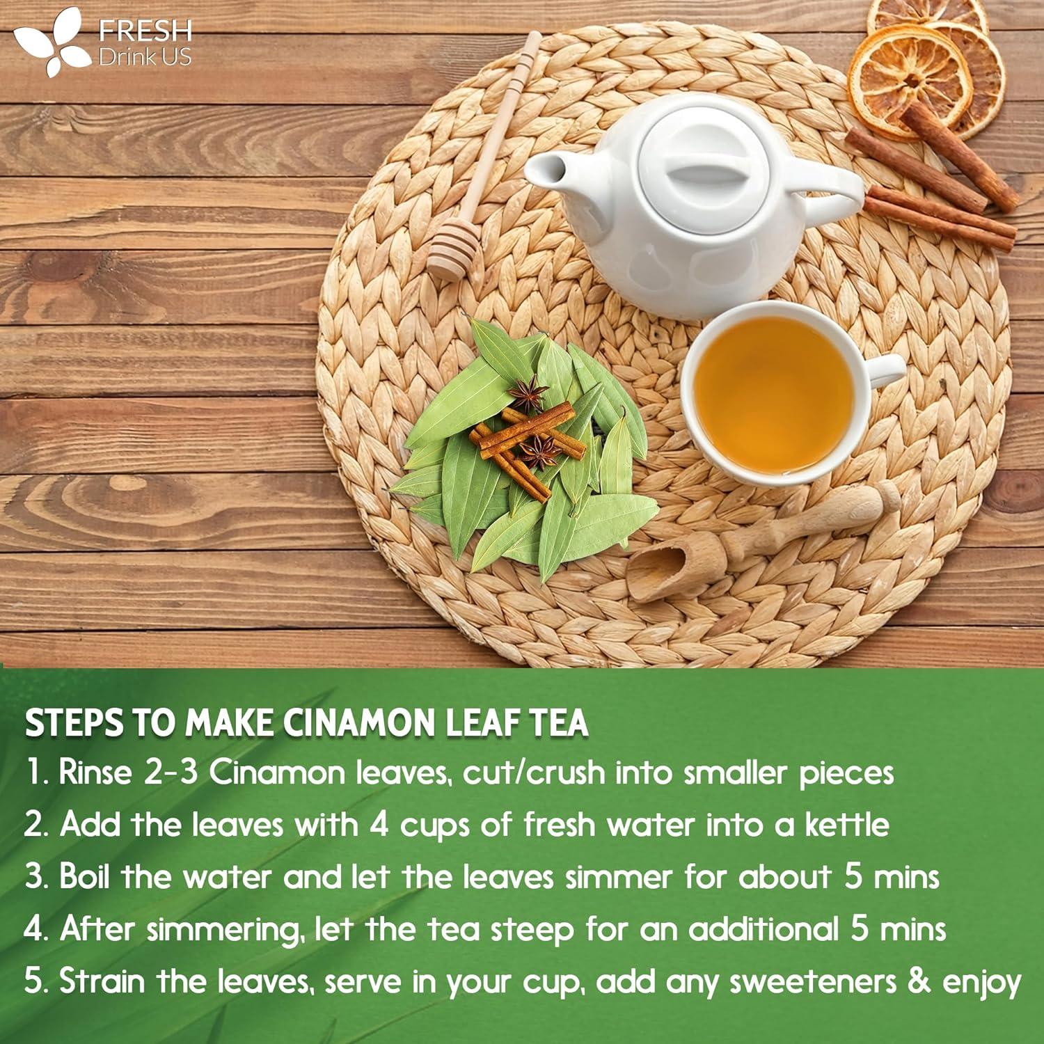 Natural Cinnamon Leaves, Whole Dried Cinnamon Leaves, Tea Bags, 100% Pure from Dried Cinnamon Leaves, Cinnamon Leaf Tea, No Additives, No Caffeine, Vegan - Image 2