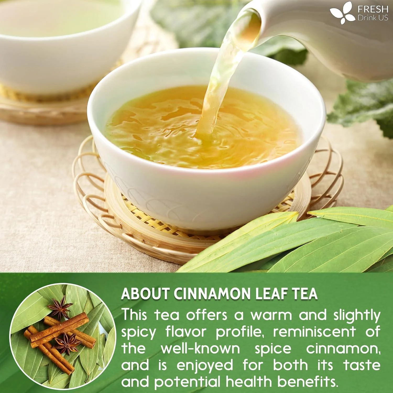 Natural Cinnamon Leaves, Whole Dried Cinnamon Leaves, Tea Bags, 100% Pure from Dried Cinnamon Leaves, Cinnamon Leaf Tea, No Additives, No Caffeine, Vegan - Image 3