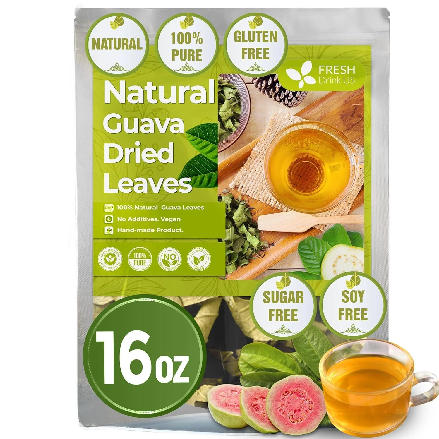 Natural Guava Leaves, Whole Dried Leaves, Cut-and-Sifted Guava leaves, 100% Pure from Guava Leaves, Natural Guava Loose Leaf Herbal Tea, No Additives, No Caffeine, Vegan - Image 14