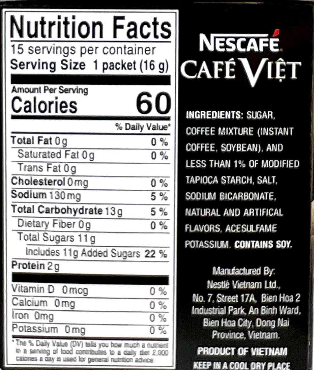 Nescafe Cafe Viet Black Iced Instant Coffee Drink Mix 15 Sachets x 16g - Image 4