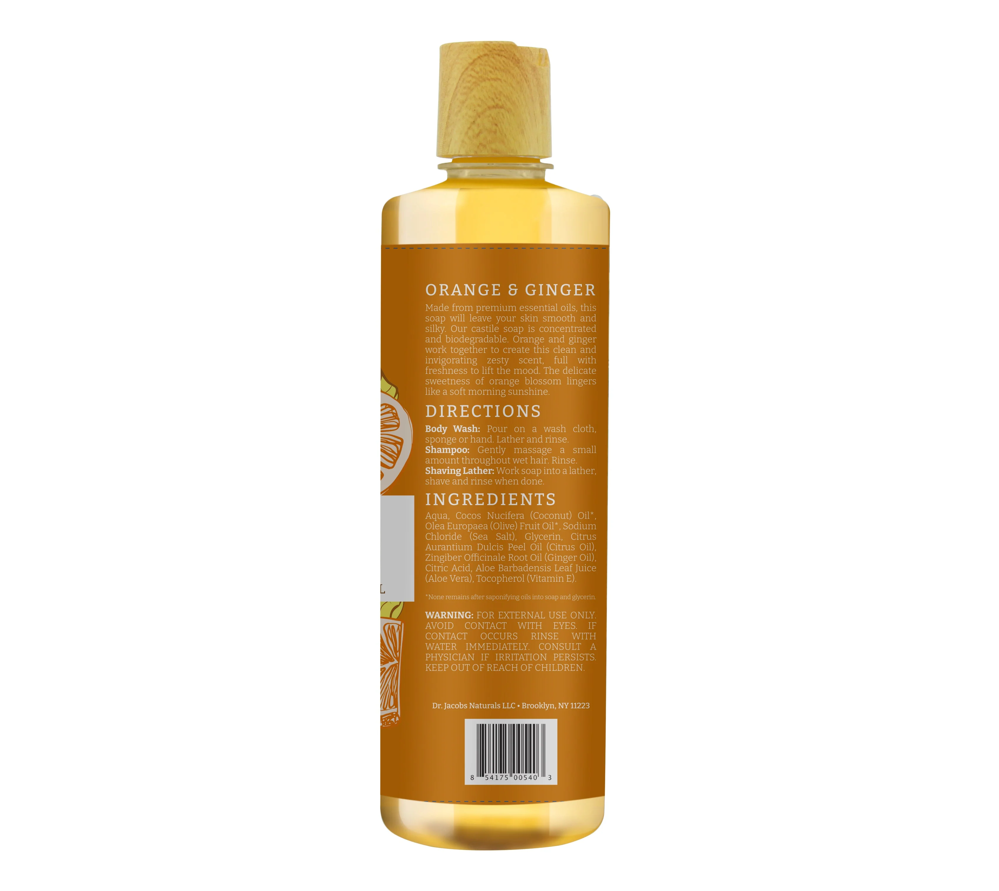 Orange & Ginger Castile Body Wash (All American) - Image 5