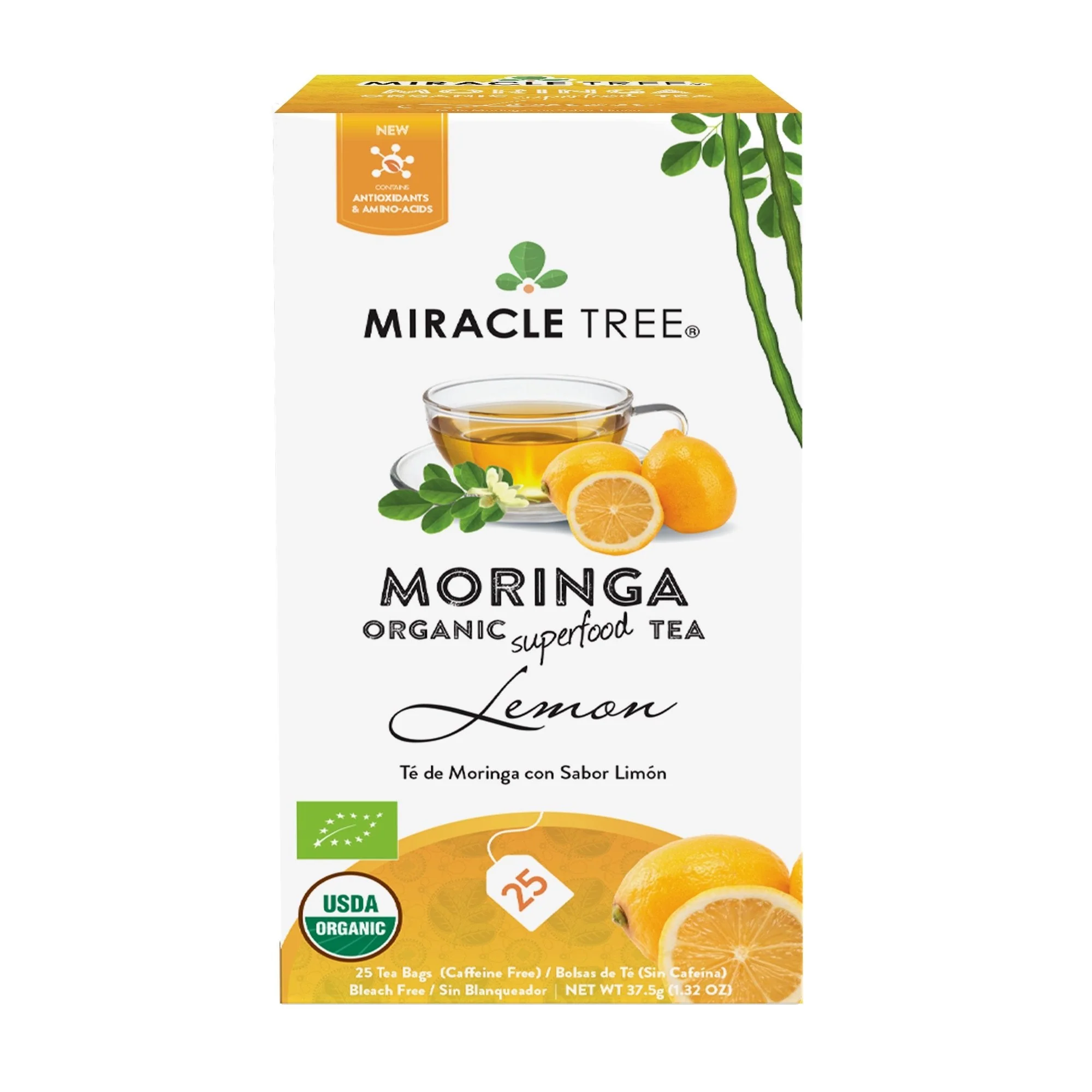 Organic Moringa Tea, Lemon - Image 2