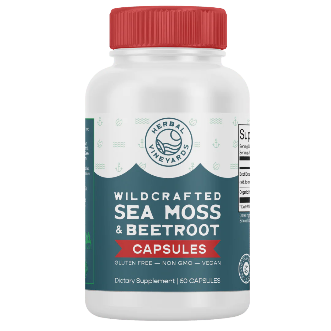 Organic Sea Moss & Beet Root Capsules - 60 Count