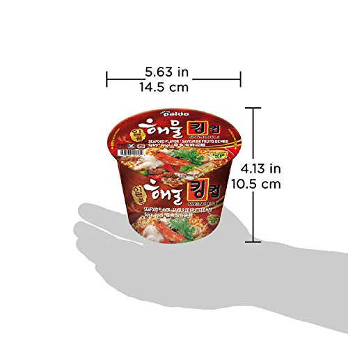 Paldo Fun & Yum Il Poom Seafood Instant Big Cup Noodles with Spicy Seafood Based Broth, Best Oriental Style, Original Korean Ramyun Bowl, K-Food, 일품 해물라면 킹 컵 110g (3.88 oz) x 6 Pack - Image 2
