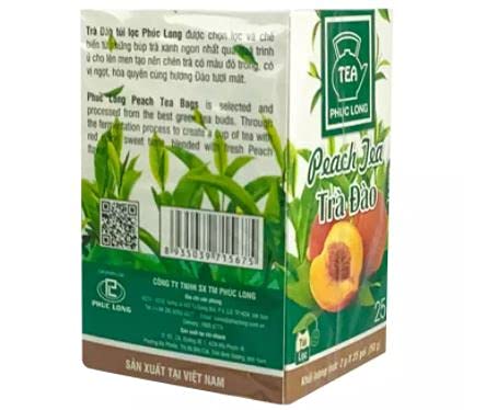Phuc Long Peach Black Tea Teabag (25s x 2g) 50g - Peach tea is marinated from black tea and extracted from natural peach flavor, when brewing the tea with the scent of peach, red tea and sweet taste - Image 4