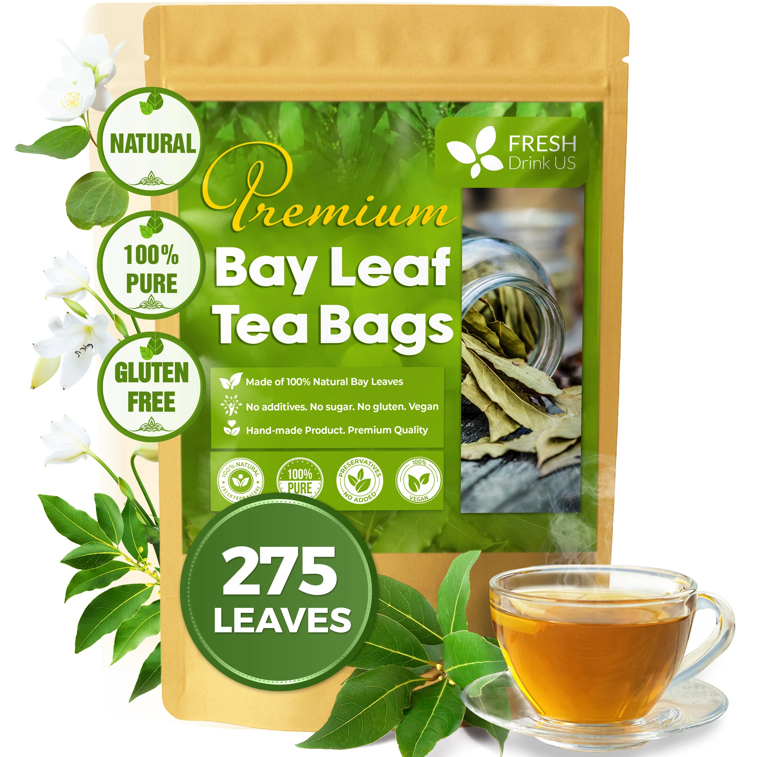 Premium Dried Bay Leaves, Tea Bags, Powder, Bay Leaves Spice, Whole Nice Leaves, Wildcrafted, Fresh Harvested, Bay Leaves For Cooking, Sugar-Free, Gluten Free, Caffeine Free, Vegan - Image 12