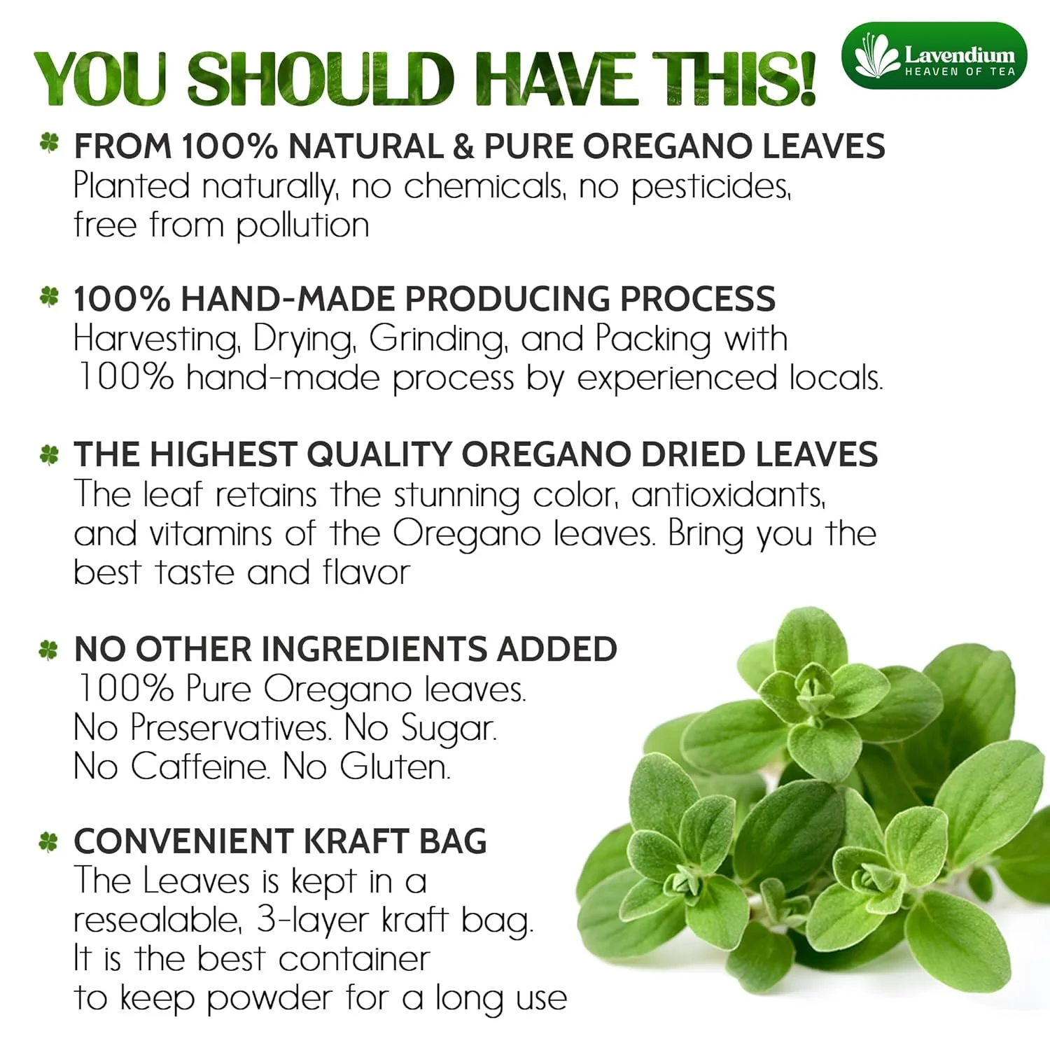 Premium Dried Oregano Leaves – 100% Pure, Non-GMO, Gluten-Free, Vegan – Aromatic Herb for Cooking, Seasoning, Sauces, and Pizza - Image 2