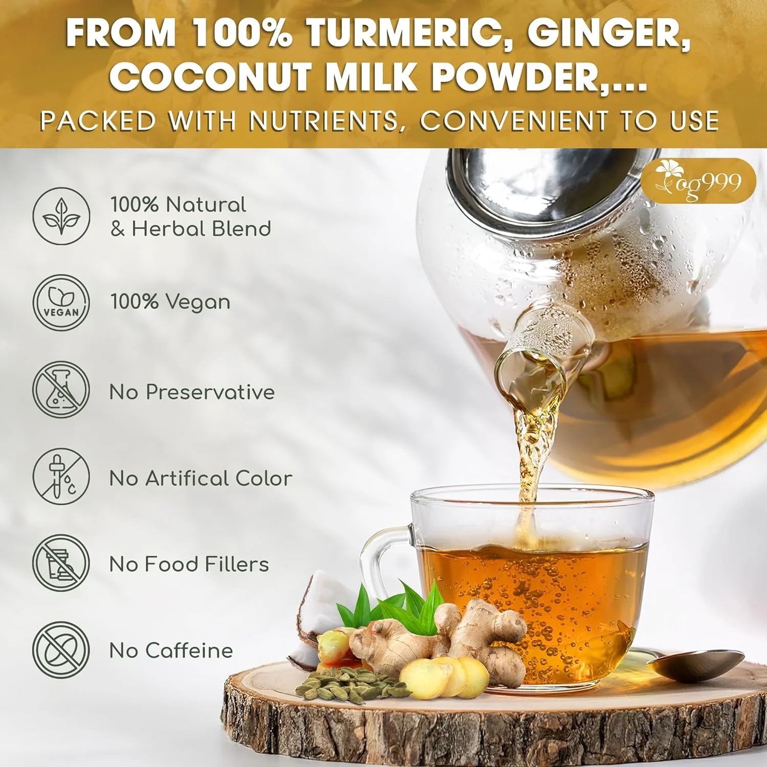 Premium Golden Milk Powder - Turmeric, Cinnamon, Ginger & Black Pepper ā Natural Spice Blend for Lattes, Smoothies & Baking - Image 4