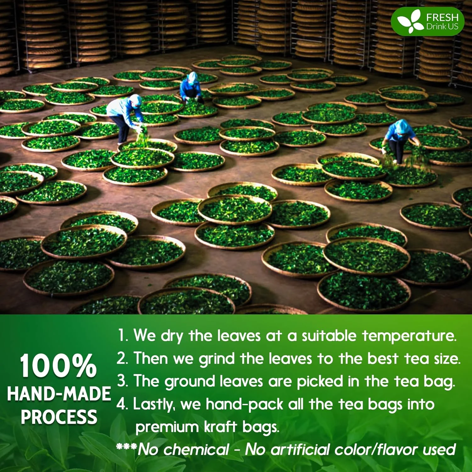 Premium Green Tea Bags, 100% Natural & Pure from Green Tea. Green Herbal Tea. No Sugar, No Gluten, Vegan - Image 6
