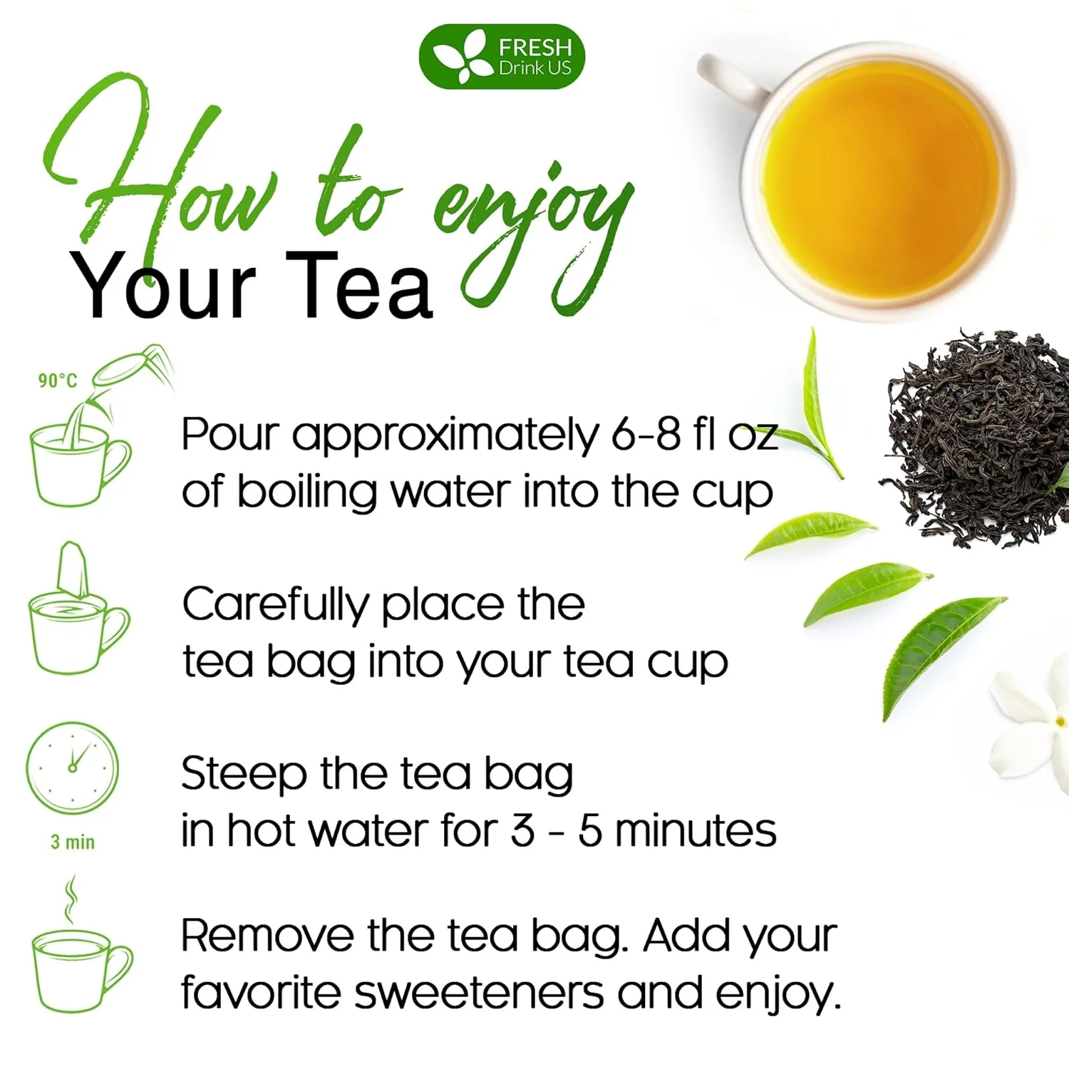 Premium Green Tea Bags, 100% Natural & Pure from Green Tea. Green Herbal Tea. No Sugar, No Gluten, Vegan - Image 8