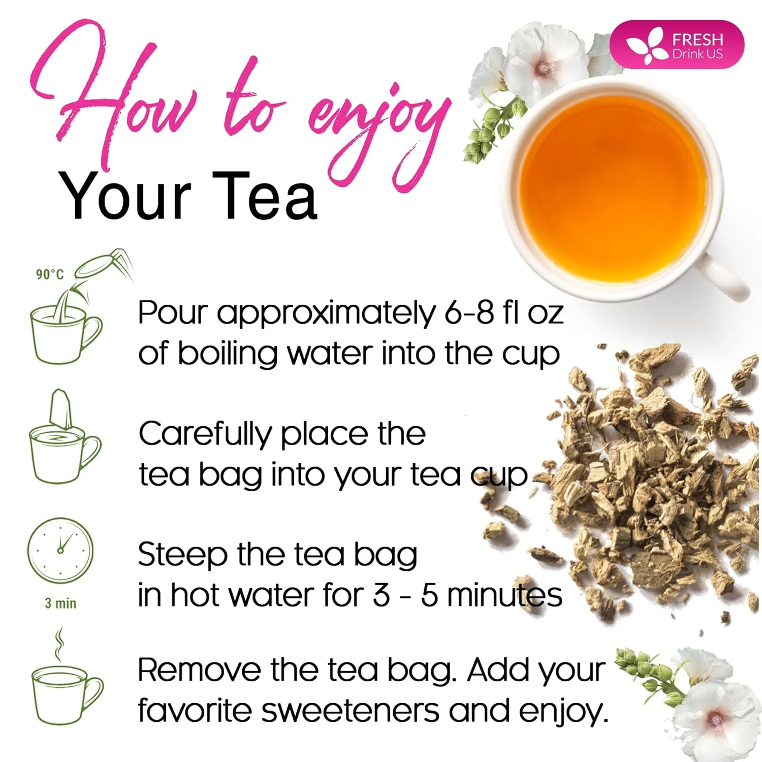 Premium Marshmallow Root and Leaf Tea Bags, 100% Natural & Pure. - Image 3