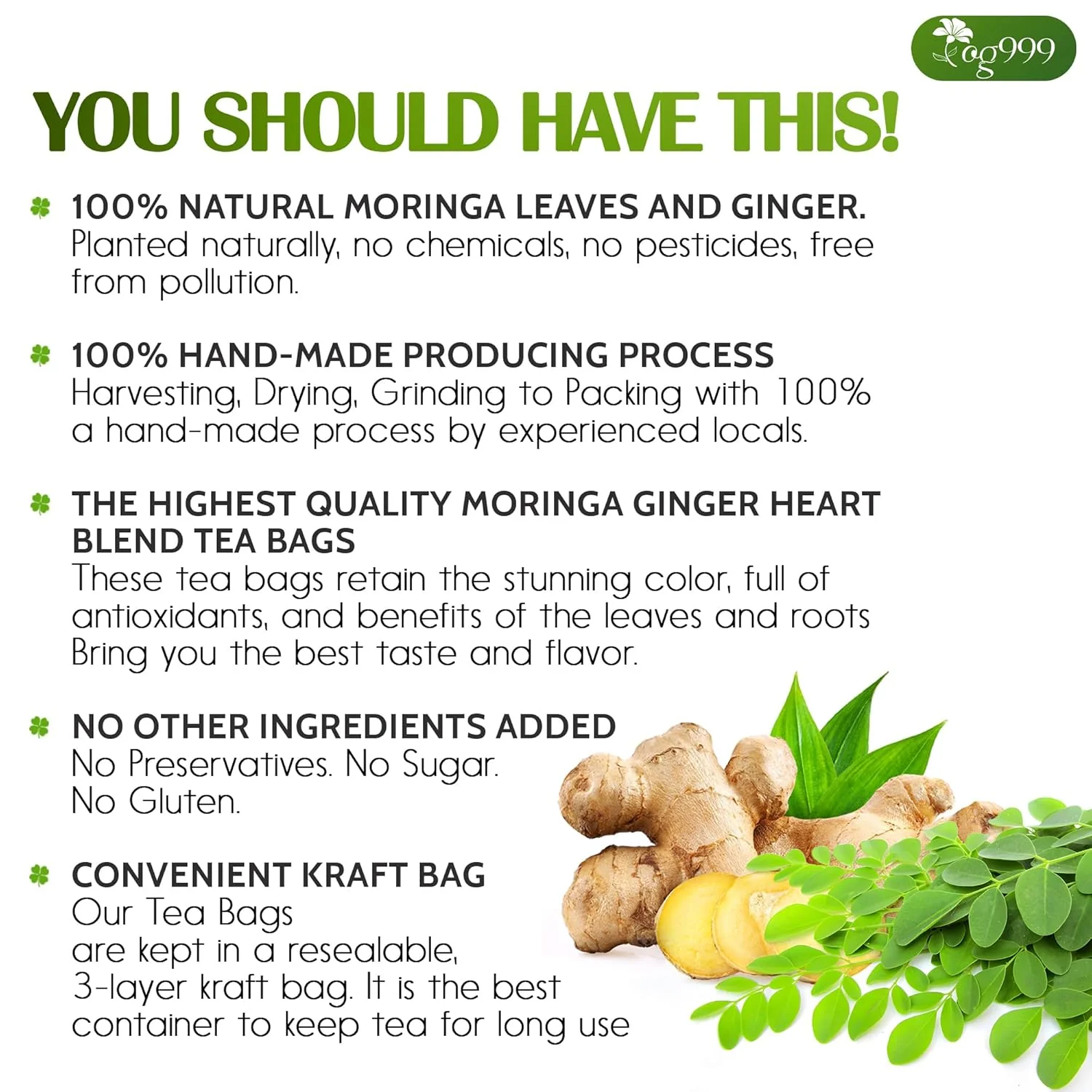 Premium Moringa Ginger Herbal Tea - Image 3
